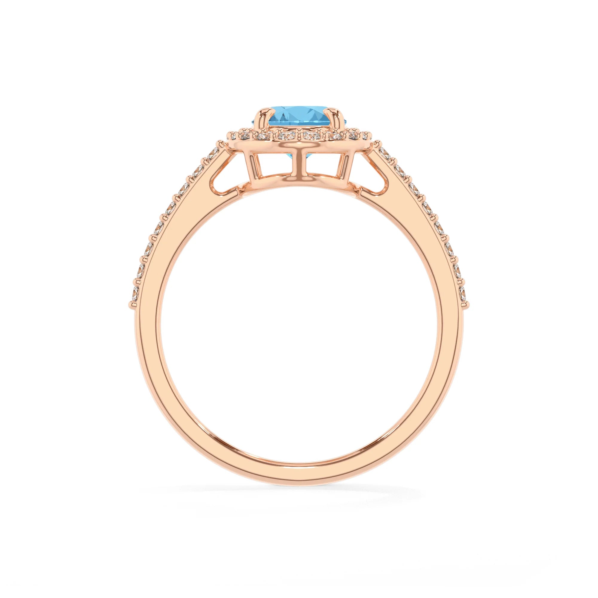 natural swiss-blue-topaz oval solitaire rings in rose gold