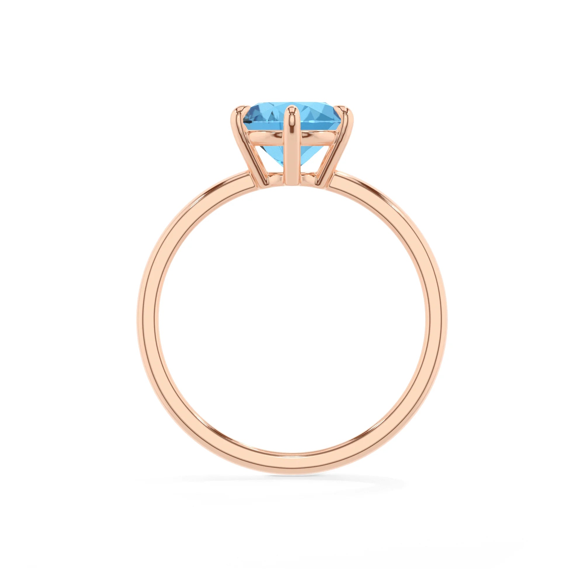 natural swiss-blue-topaz round solitaire rings in rose gold