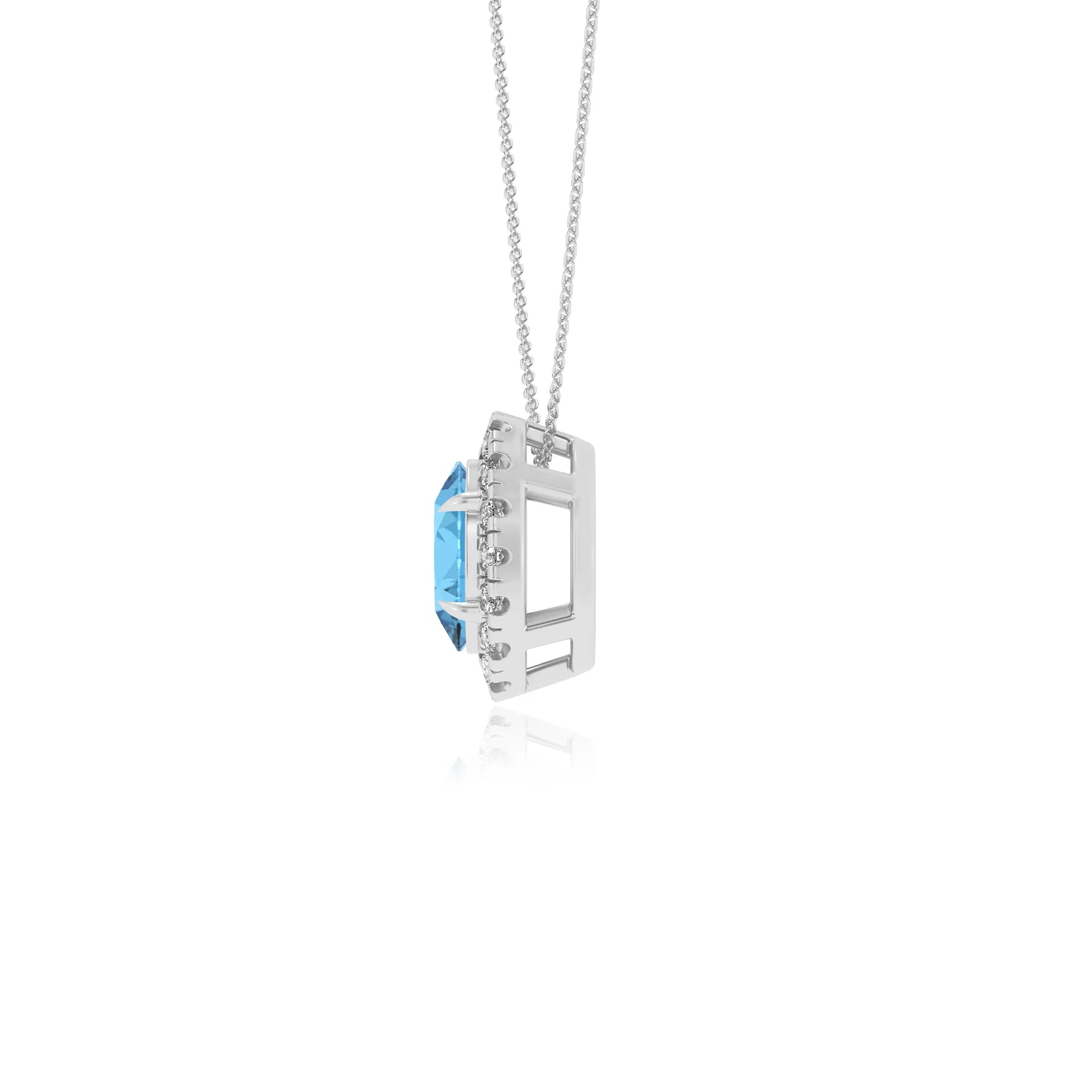 natural swiss blue topaz oval solitaire necklaces in sterling silver