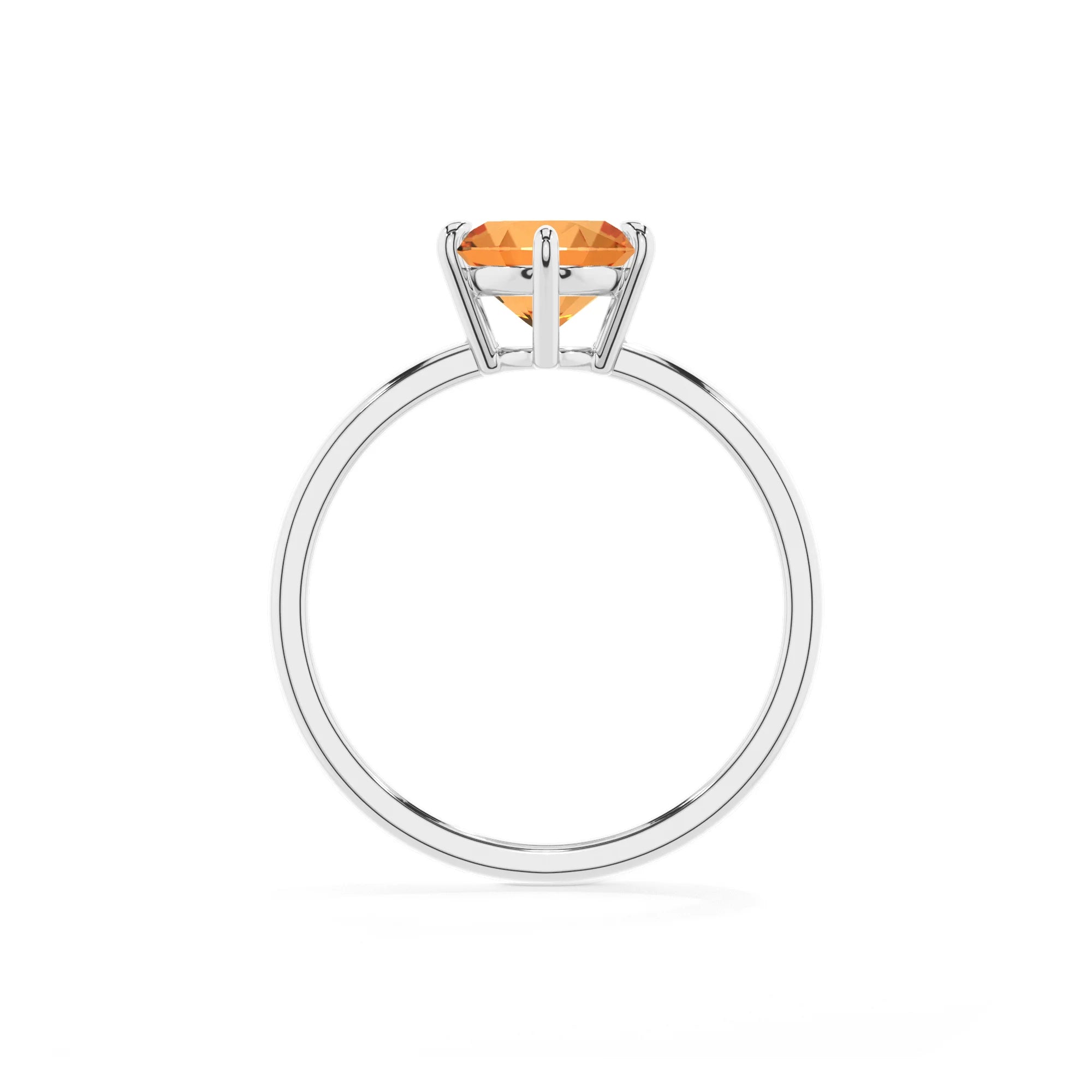 lab grown citrine oval solitaire rings in platinum