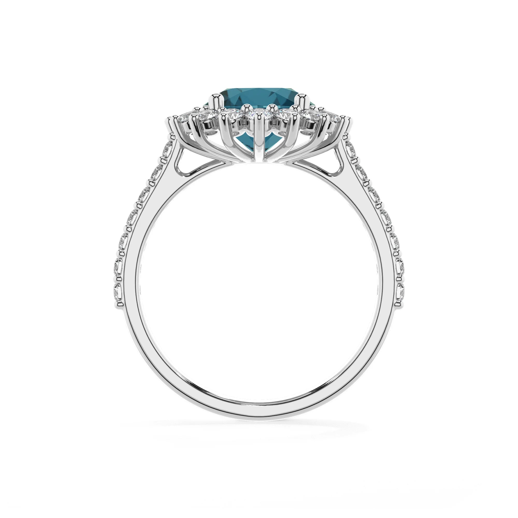 natural london-blue-topaz round solitaire rings in platinum
