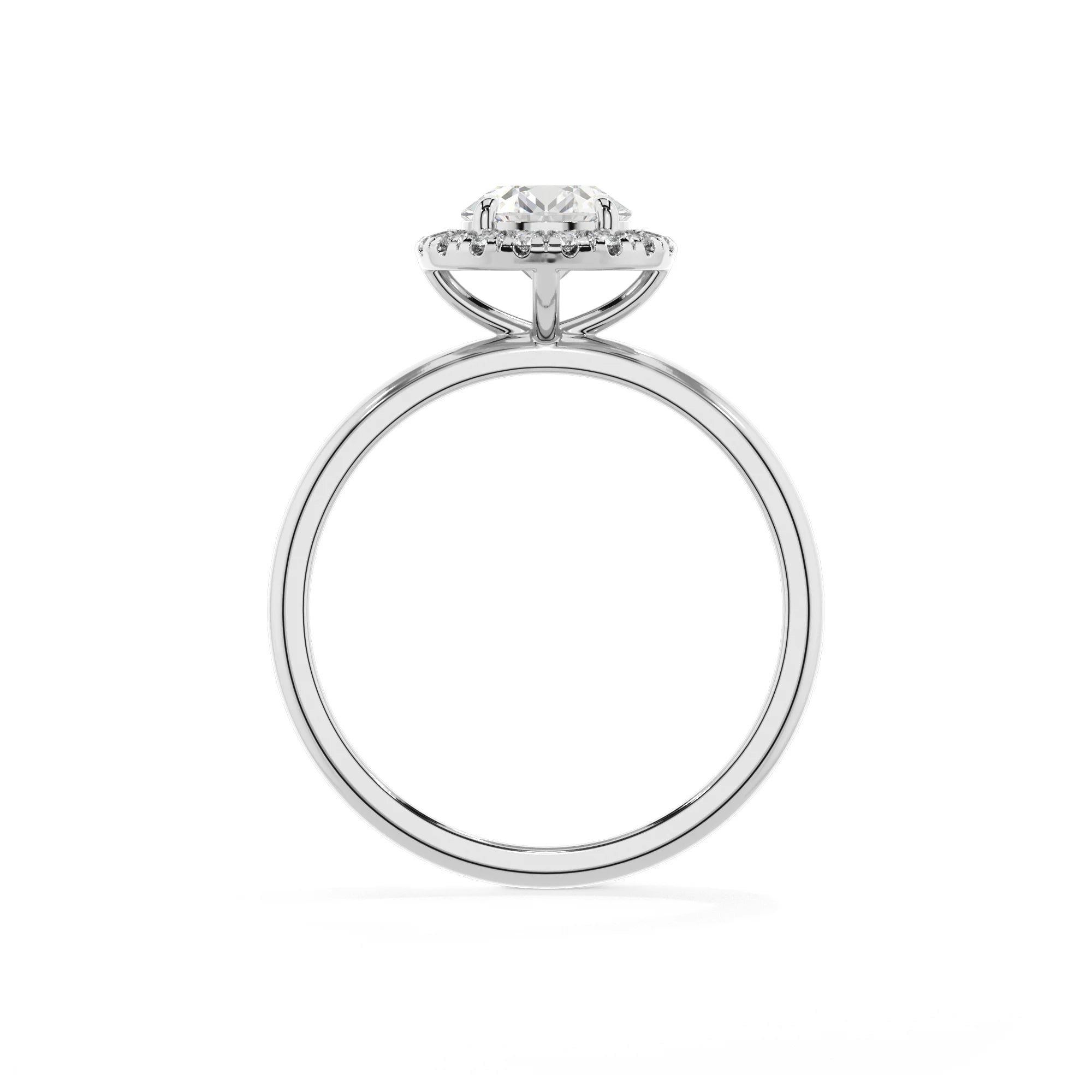 lab grown moissanite round solitaire rings in white gold