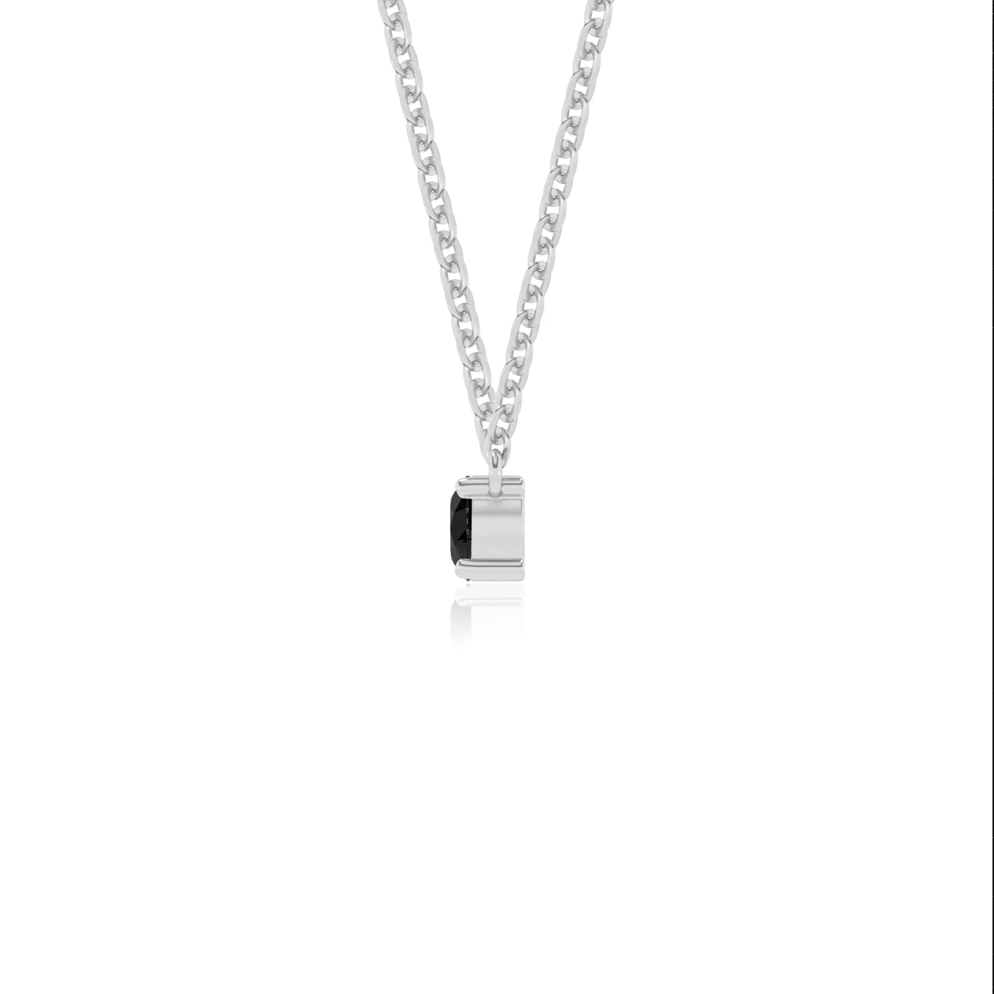 natural black-onyx round bar v-bale necklaces in sterling silver