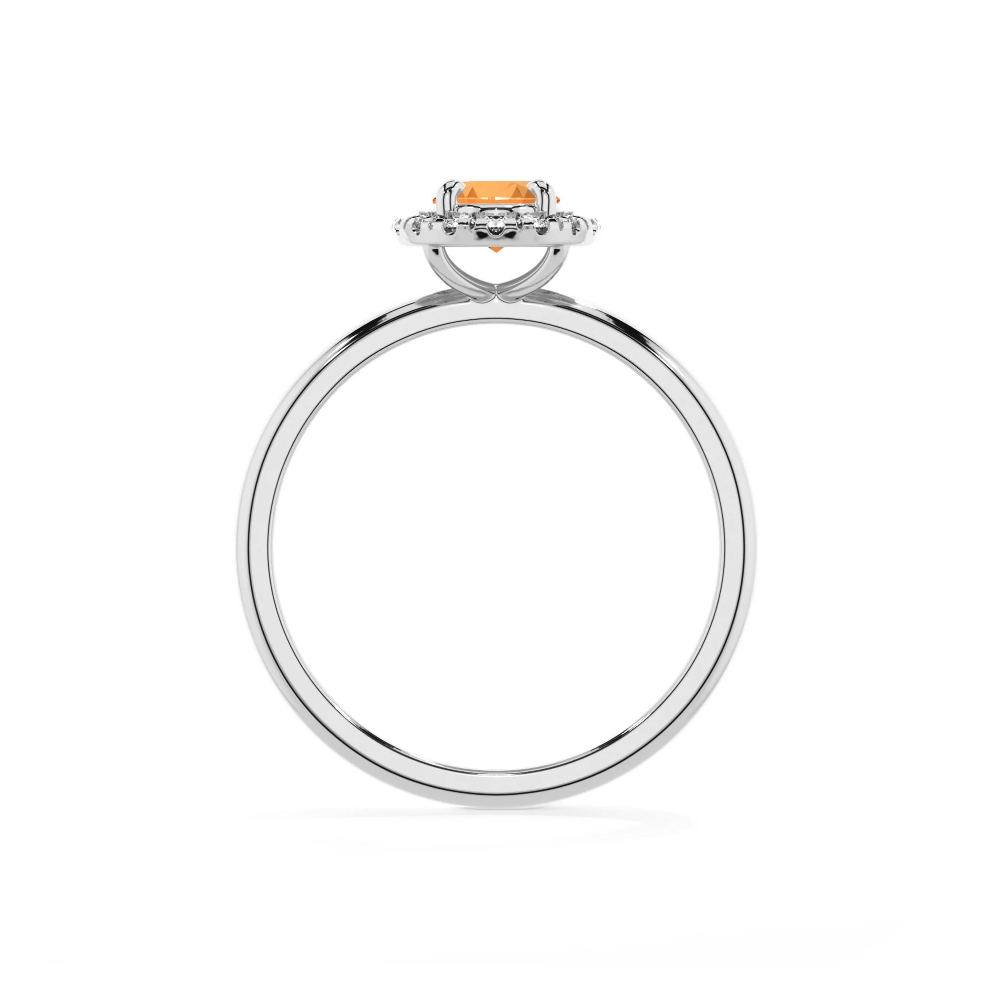 lab grown citrine oval solitaire rings in white gold