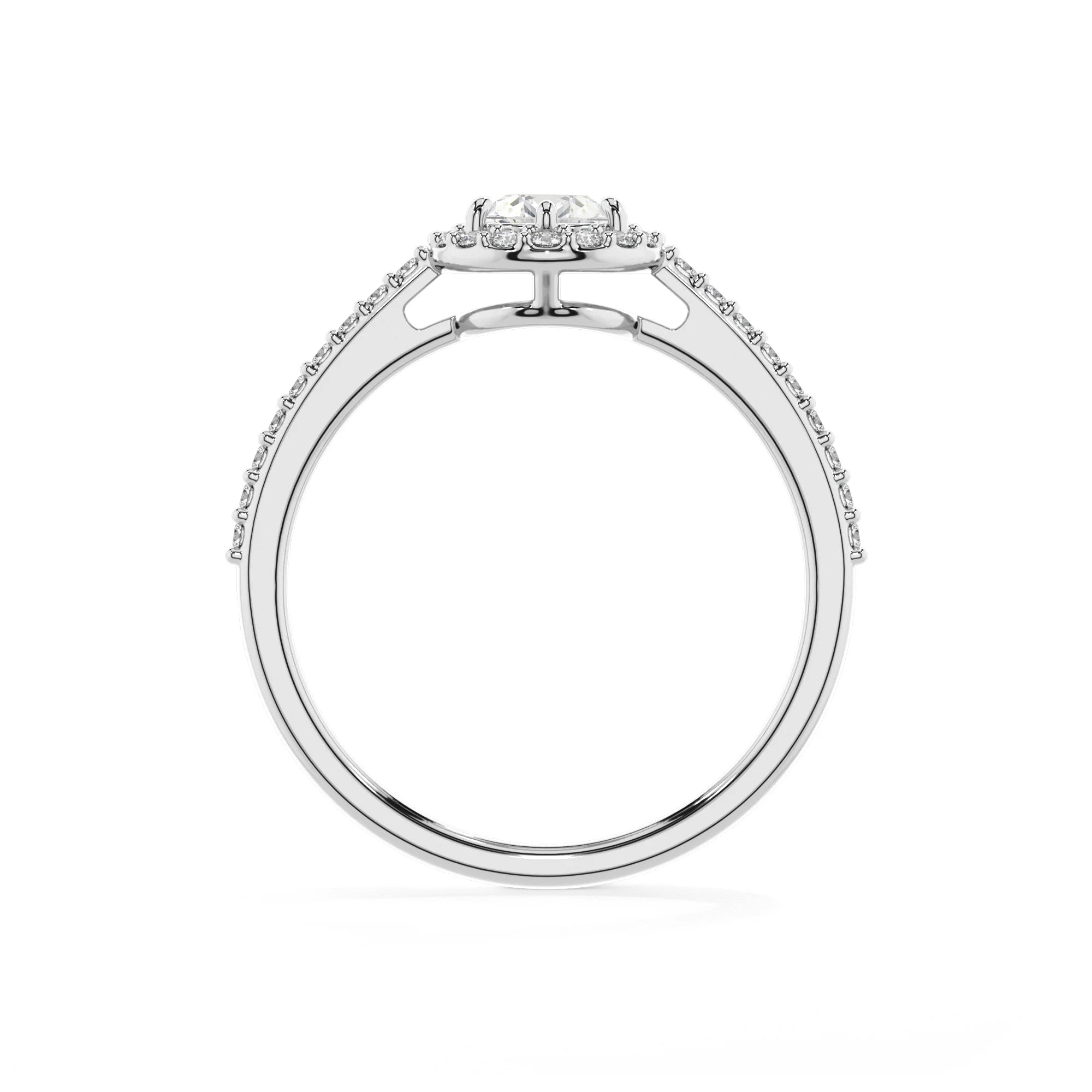 lab grown moissanite pear solitaire rings in platinum
