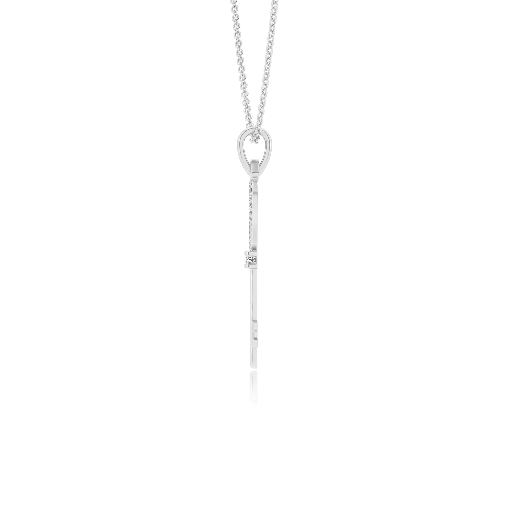 lab grown diamond round necklaces in white gold