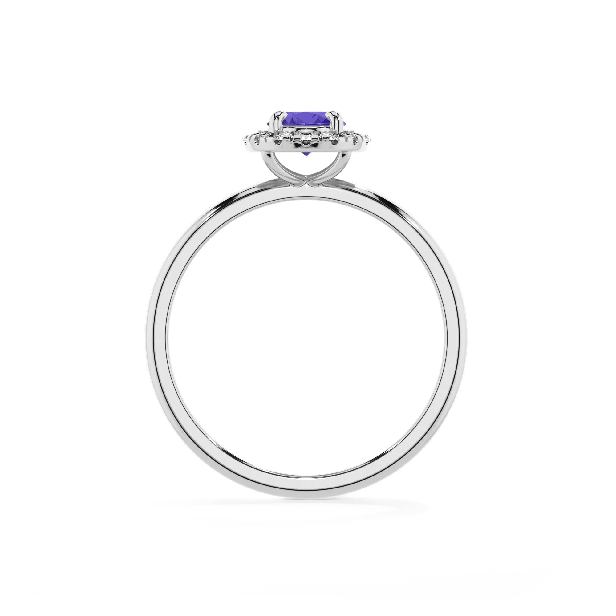 lab grown tanzanite oval solitaire rings in platinum