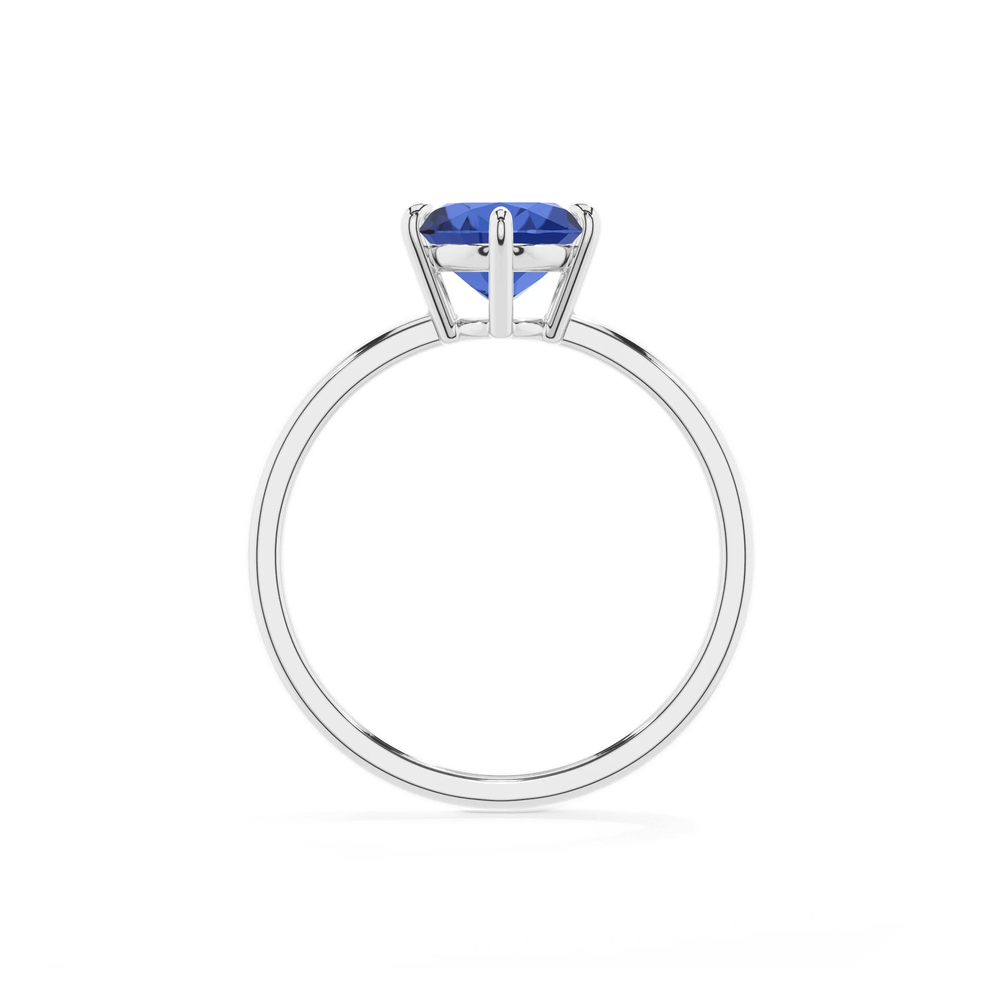 lab grown blue-sapphire oval solitaire rings in sterling silver