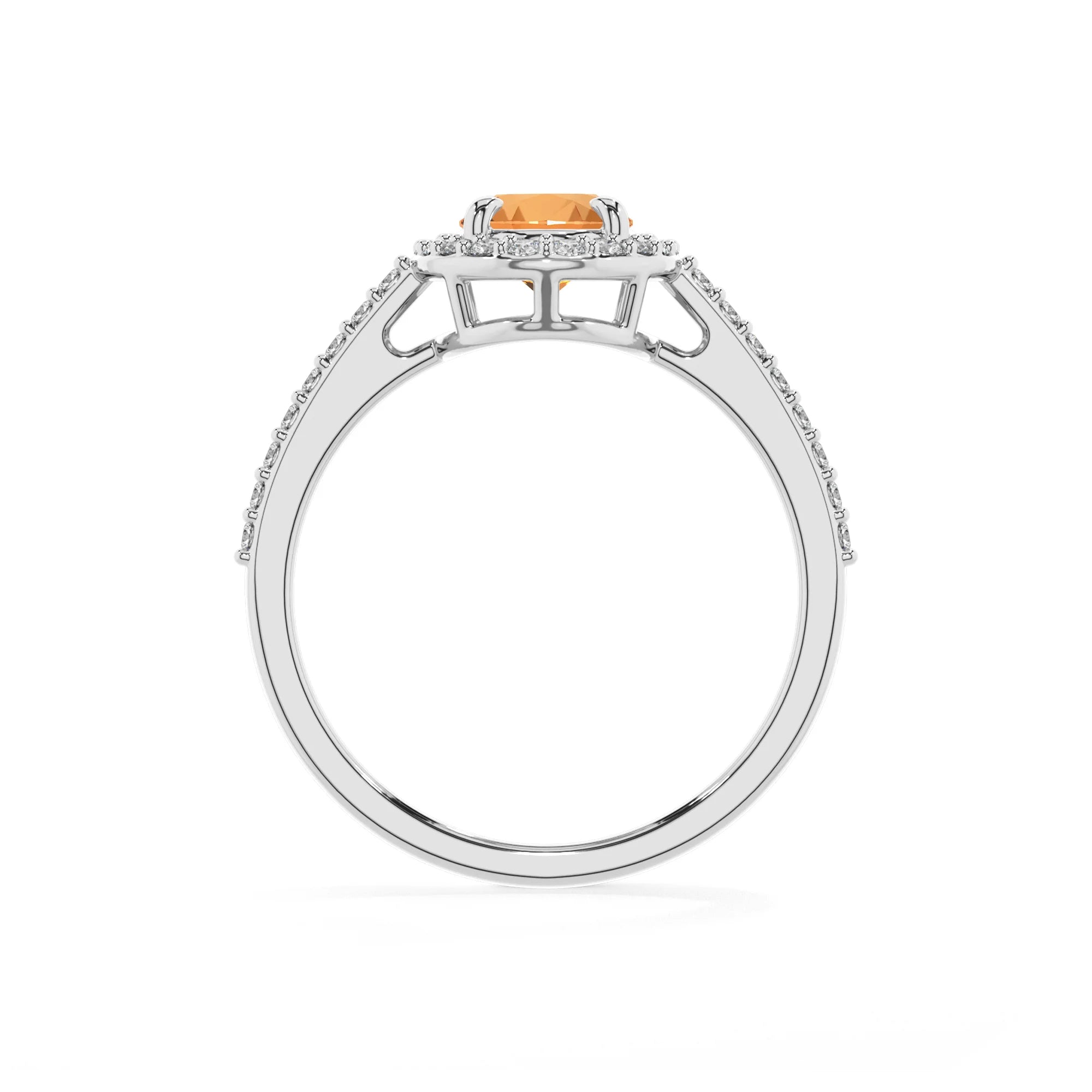 lab grown citrine oval solitaire rings in platinum
