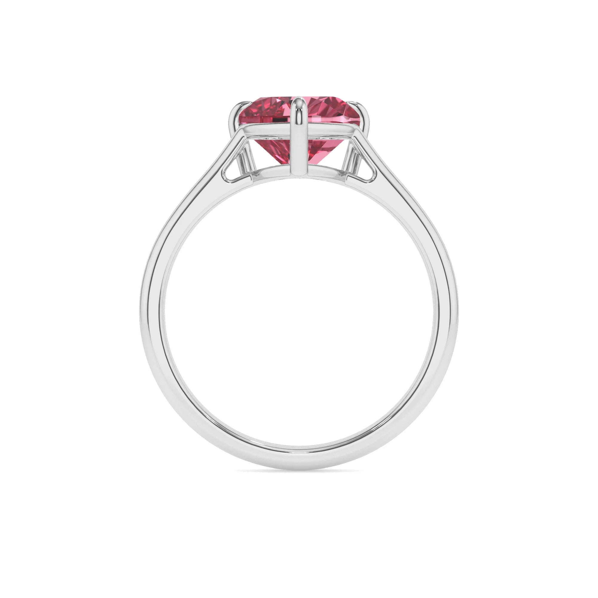lab grown pink-tourmaline heart solitaire rings in platinum