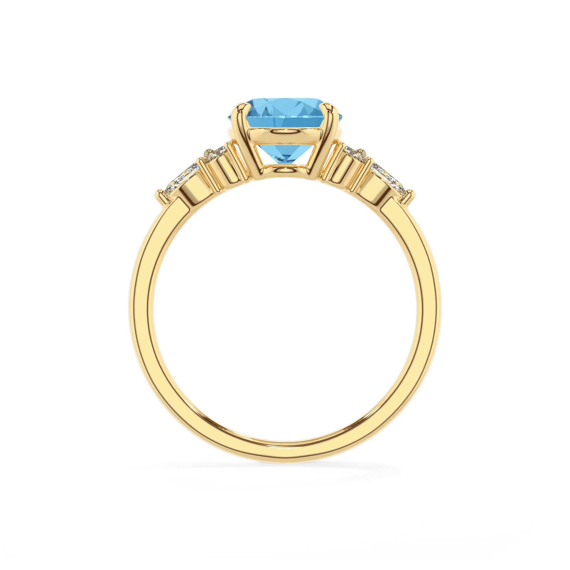 natural swiss-blue-topaz oval solitaire rings in yellow gold