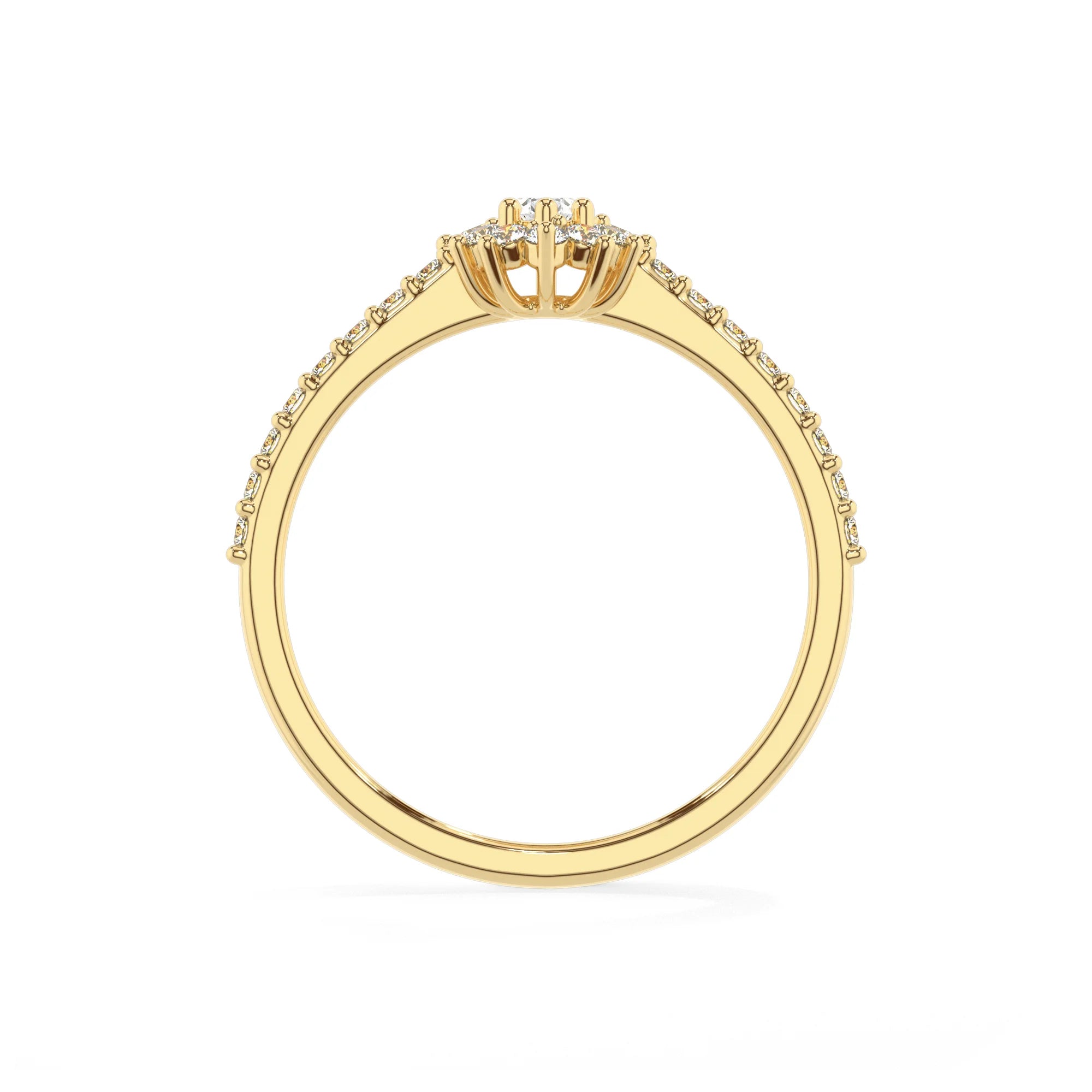 lab grown moissanite marquise solitaire rings in yellow gold