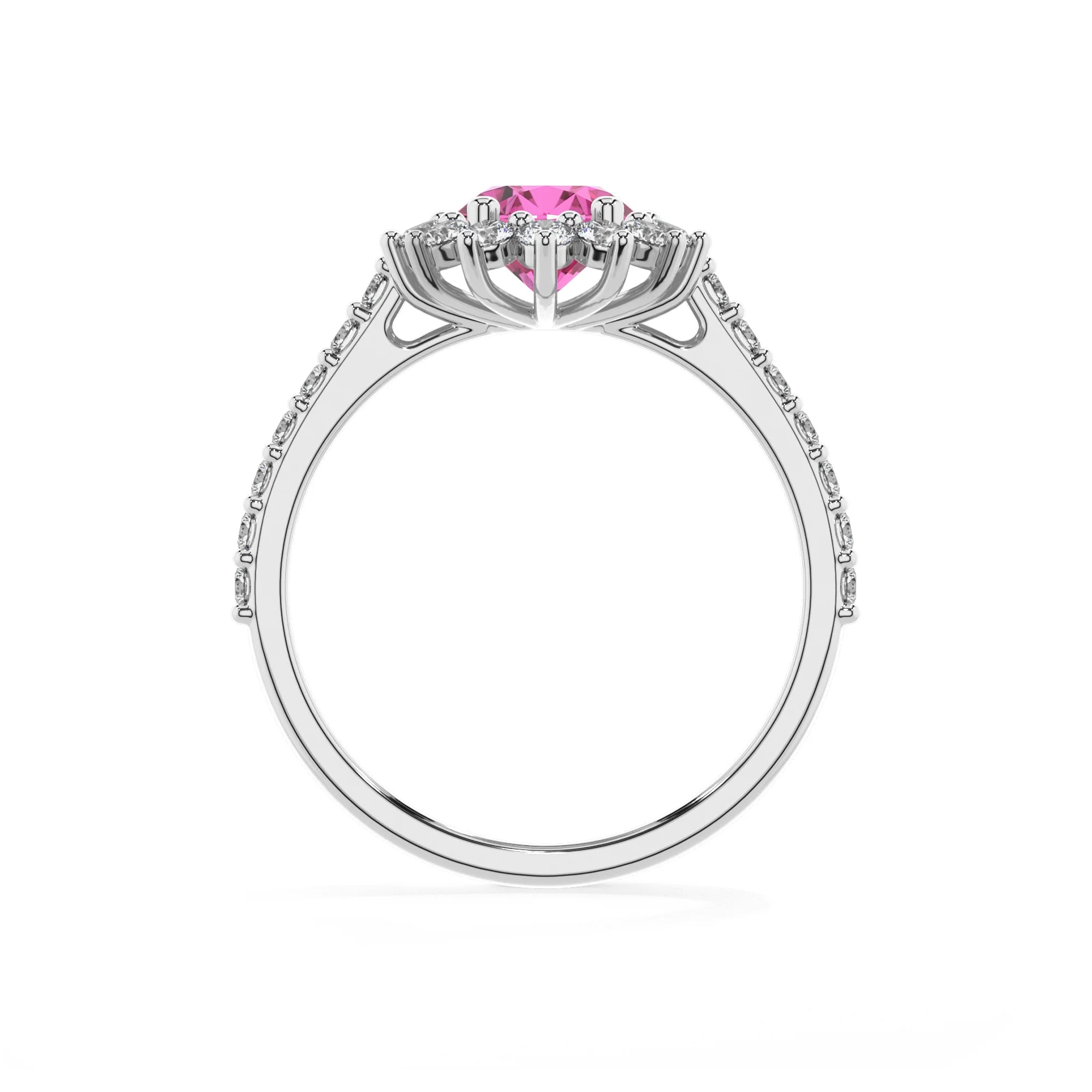 lab grown pink-sapphire oval solitaire rings in sterling silver