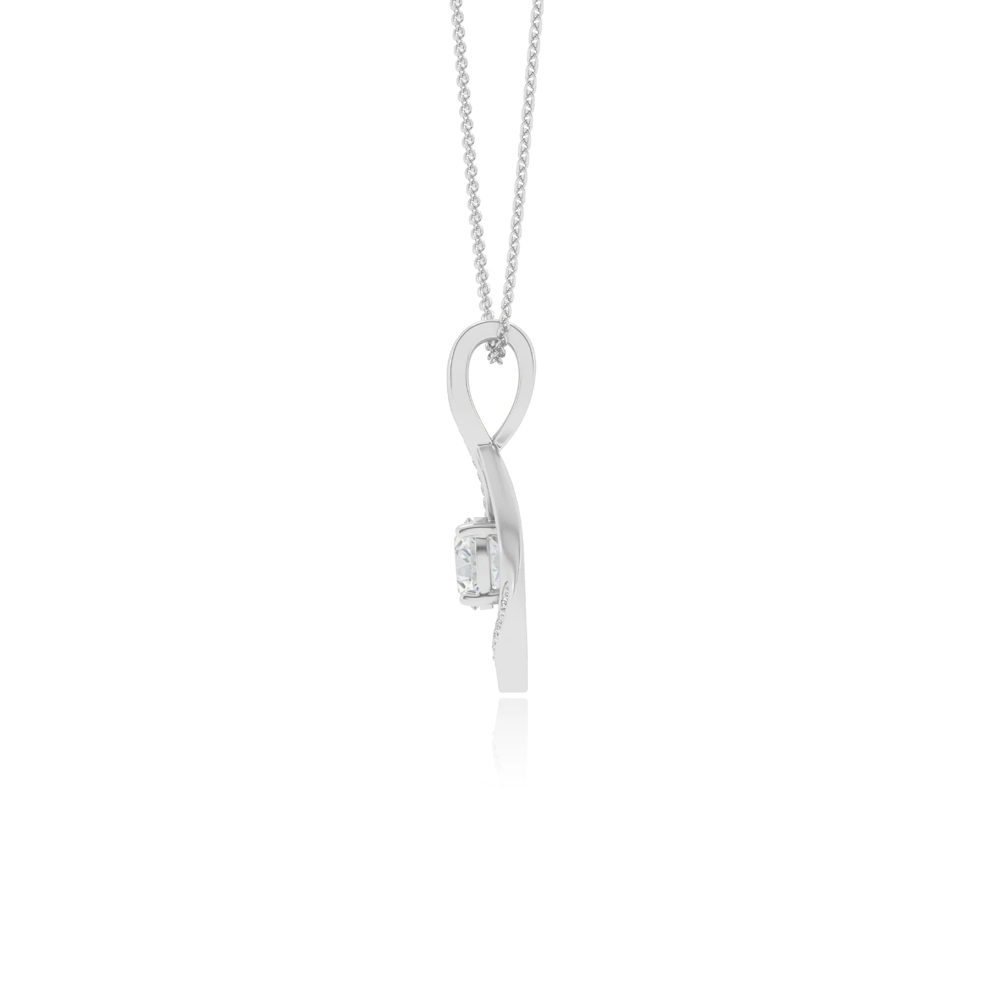 lab grown moissanite round solitaire necklaces in platinum