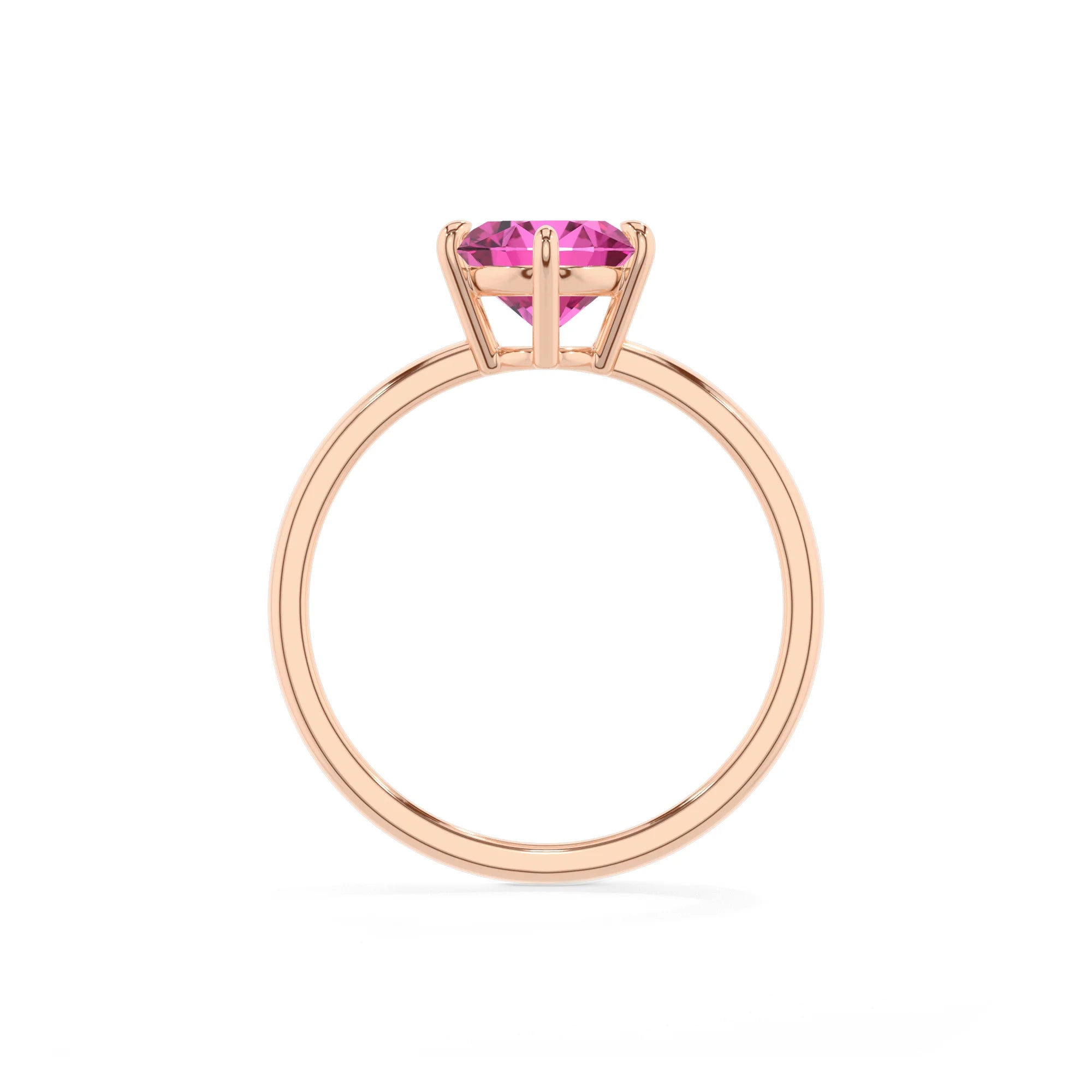 lab grown pink-sapphire oval solitaire rings in rose gold