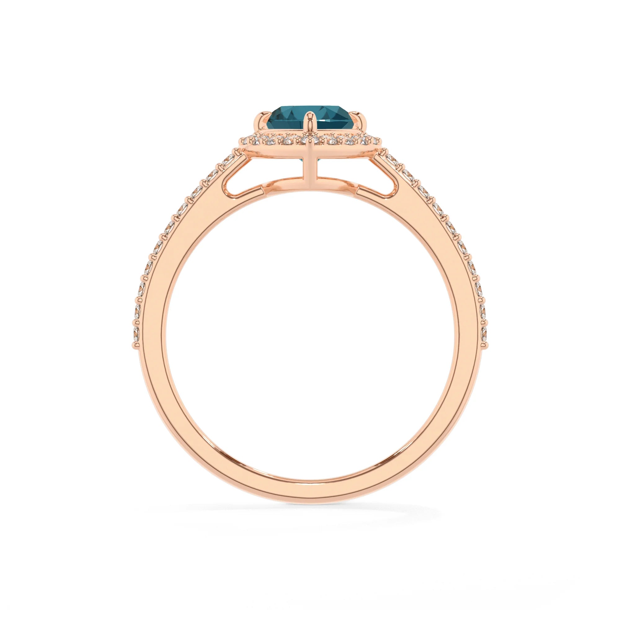 natural london-blue-topaz heart solitaire rings in rose gold