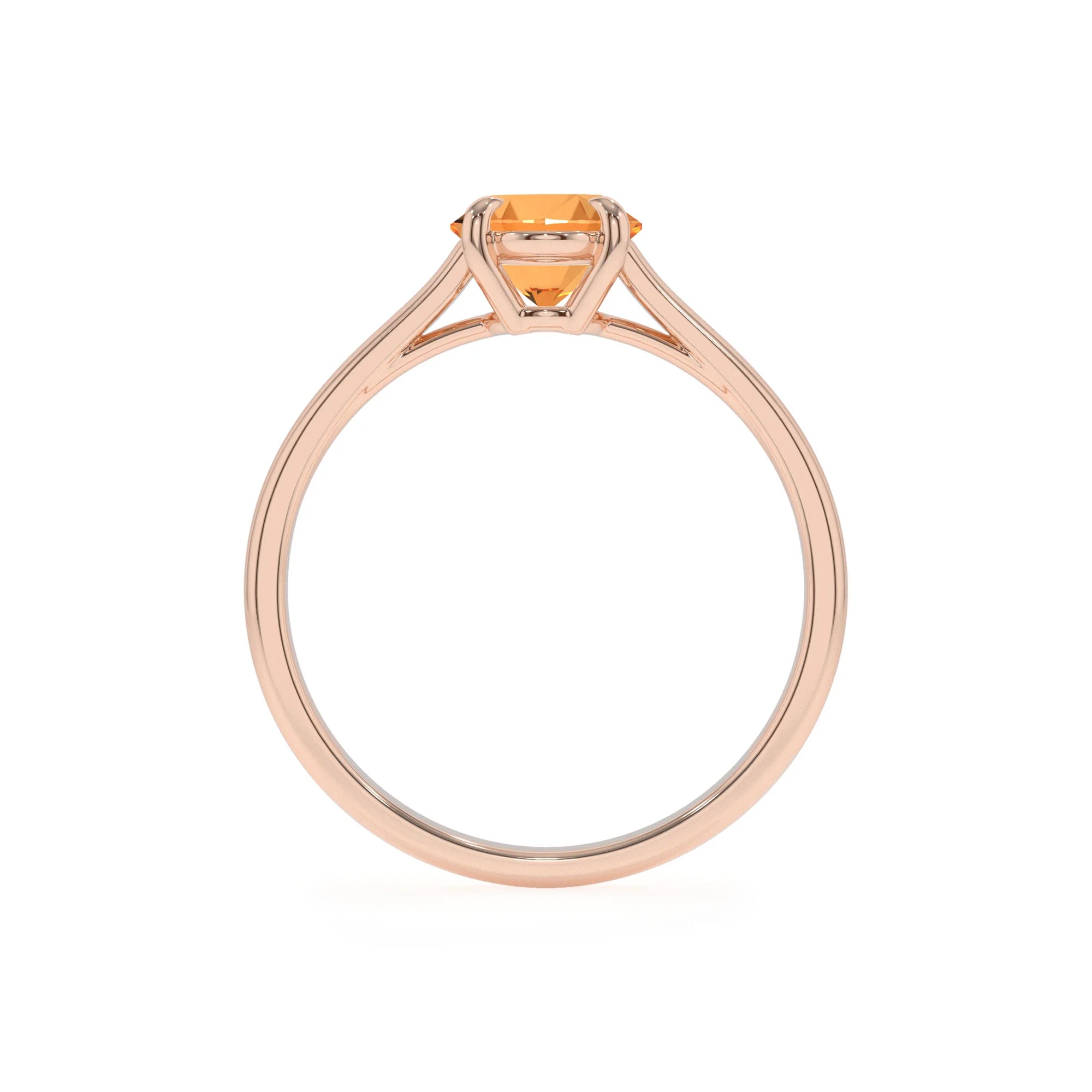 lab grown citrine oval solitaire rings in rose gold