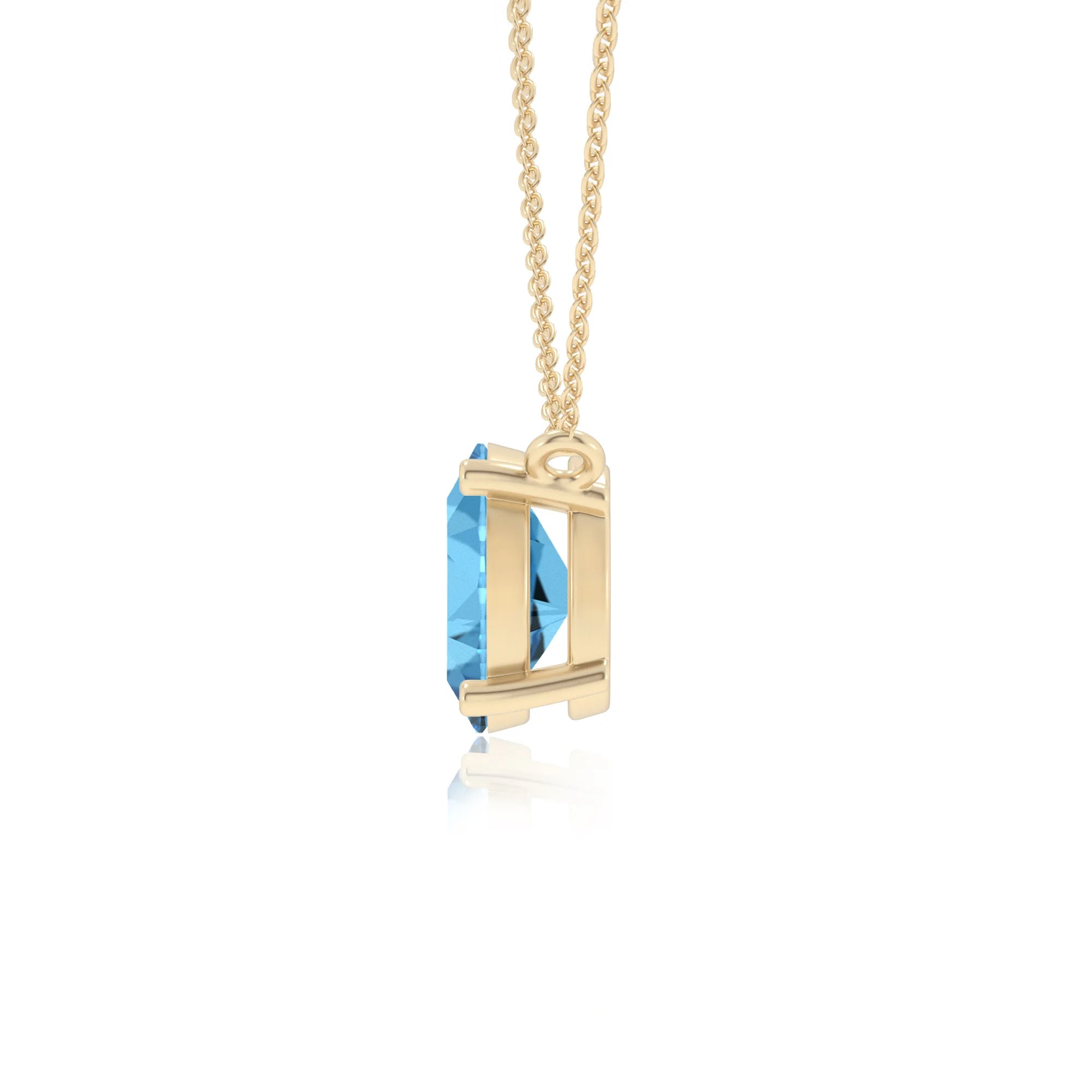 natural swiss-blue-topaz oval solitaire necklaces in yellow gold