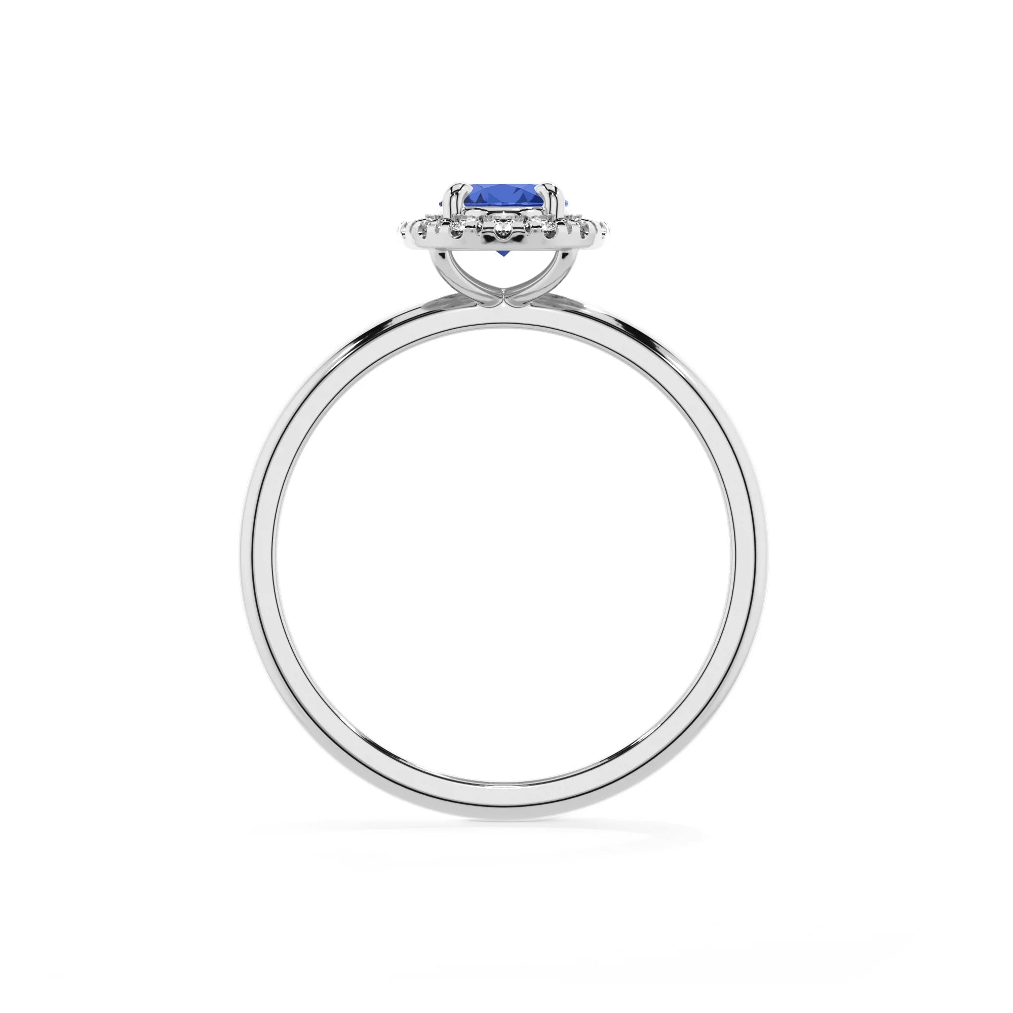 lab grown blue-sapphire oval solitaire rings in platinum