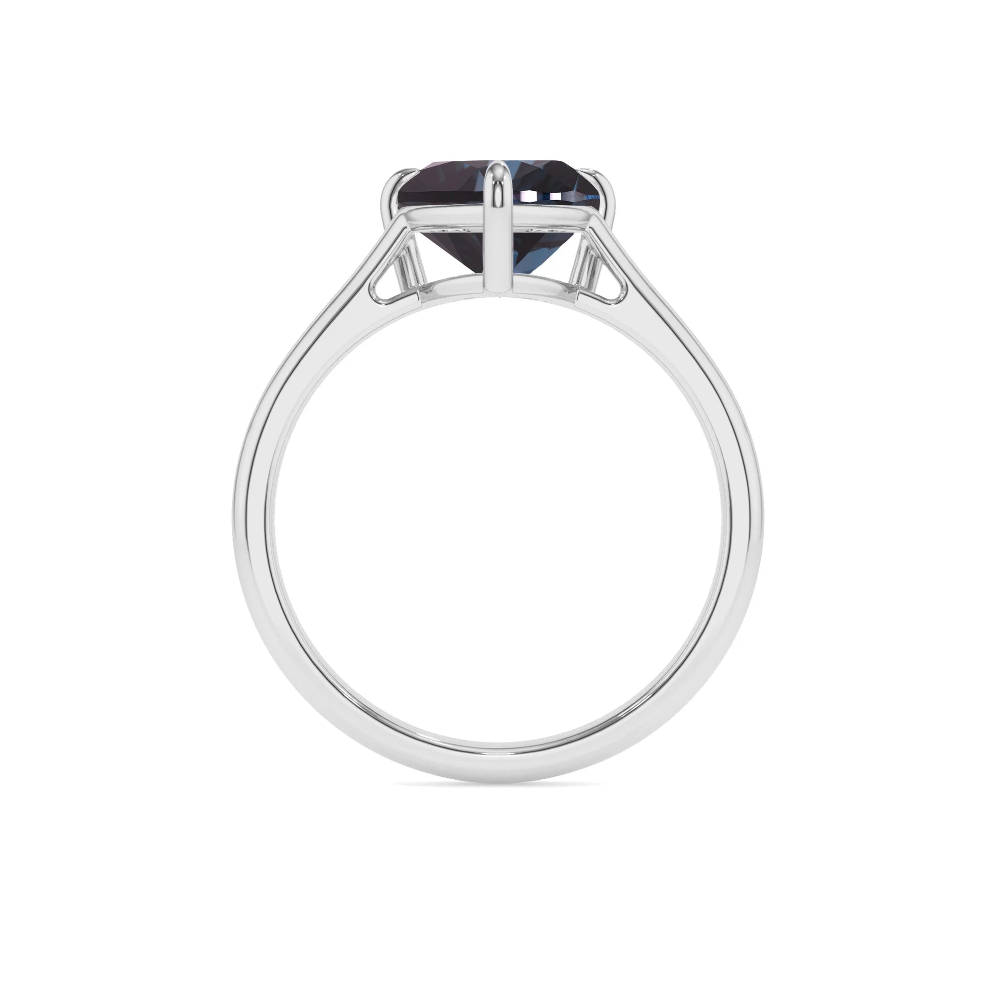 lab grown alexandrite heart solitaire rings in sterling silver