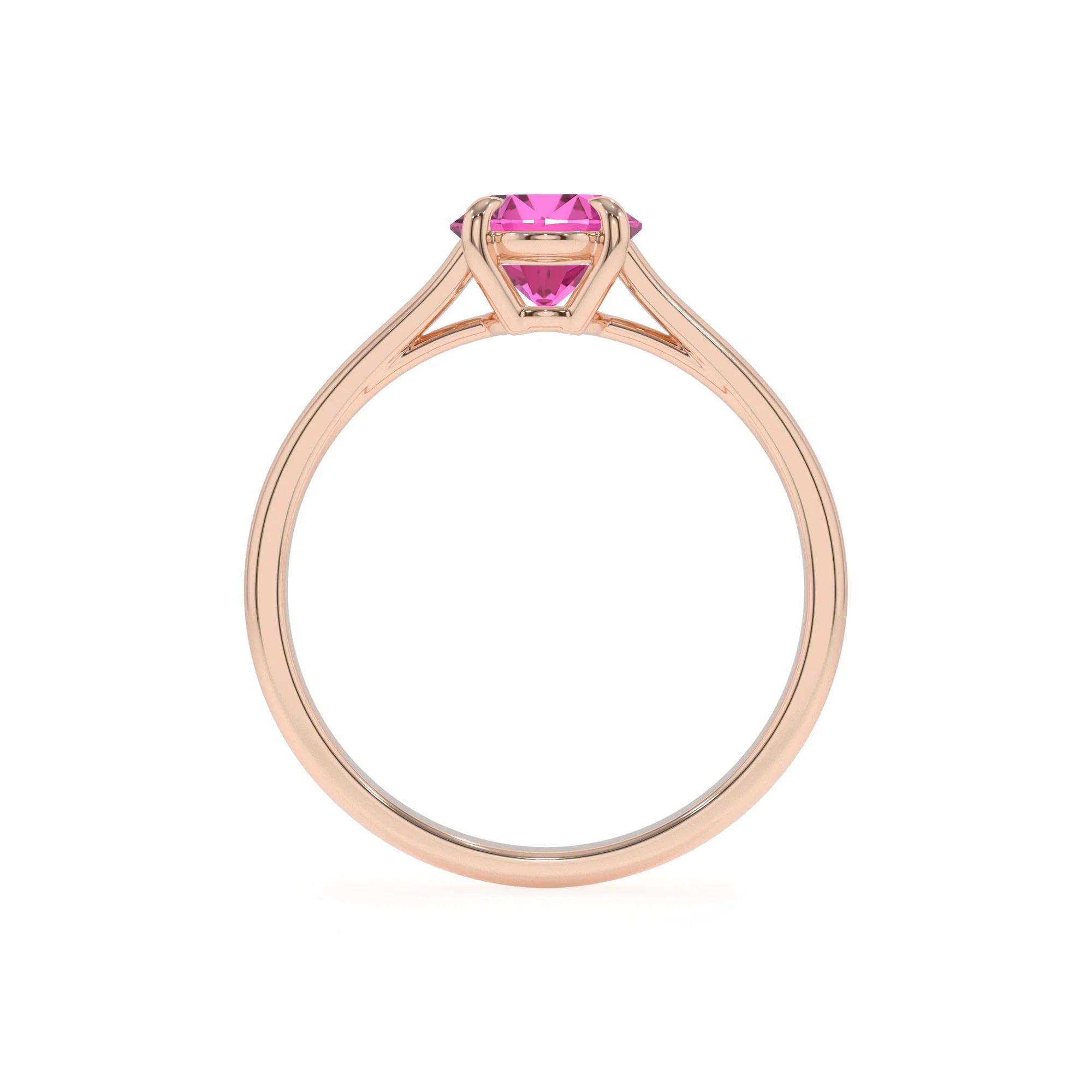 lab grown pink-sapphire oval solitaire rings in rose gold