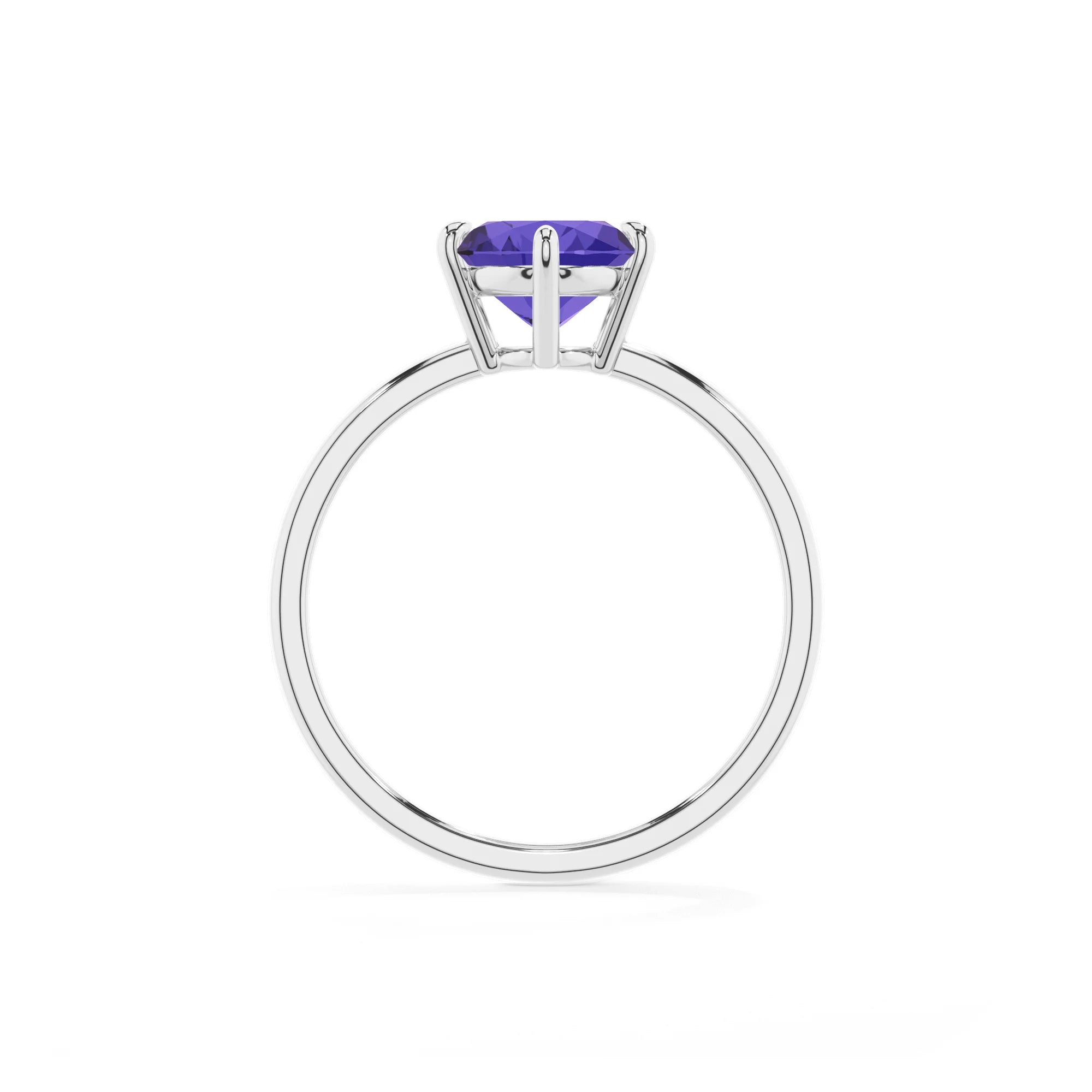 lab grown tanzanite oval solitaire rings in platinum
