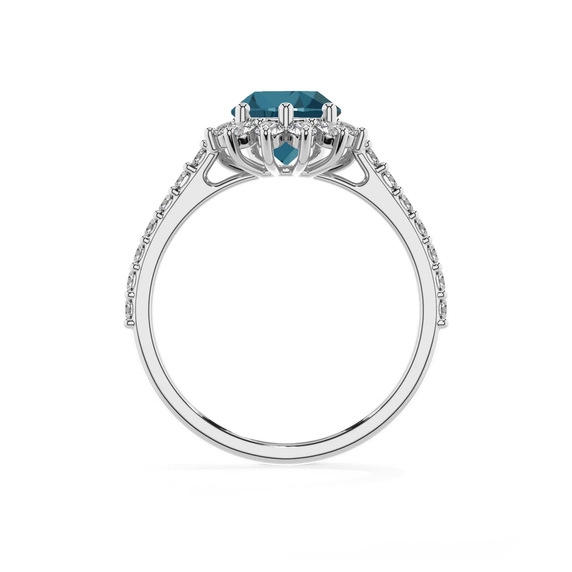 natural london-blue-topaz pear solitaire rings in sterling silver