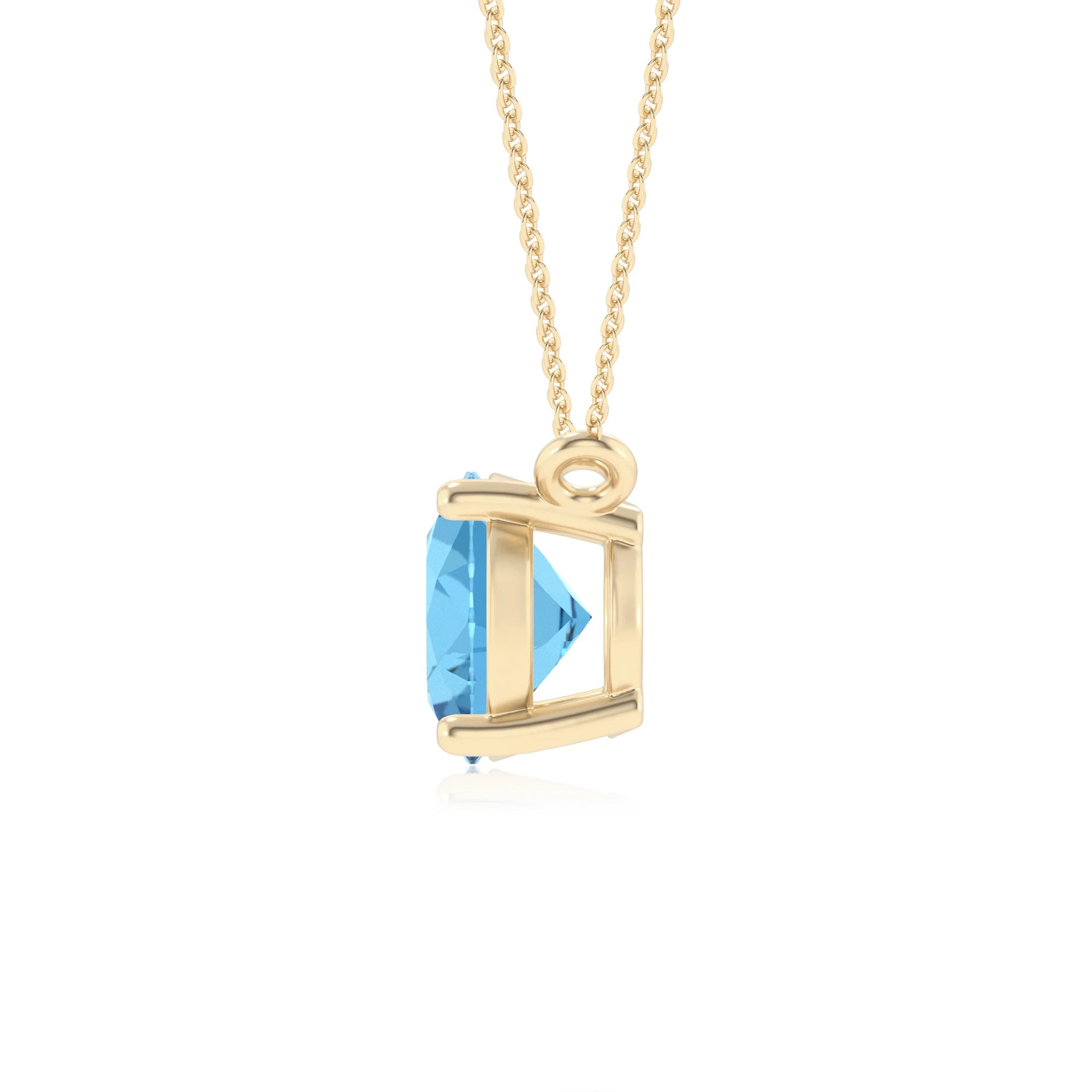 natural swiss-blue-topaz oval solitaire necklaces in yellow gold