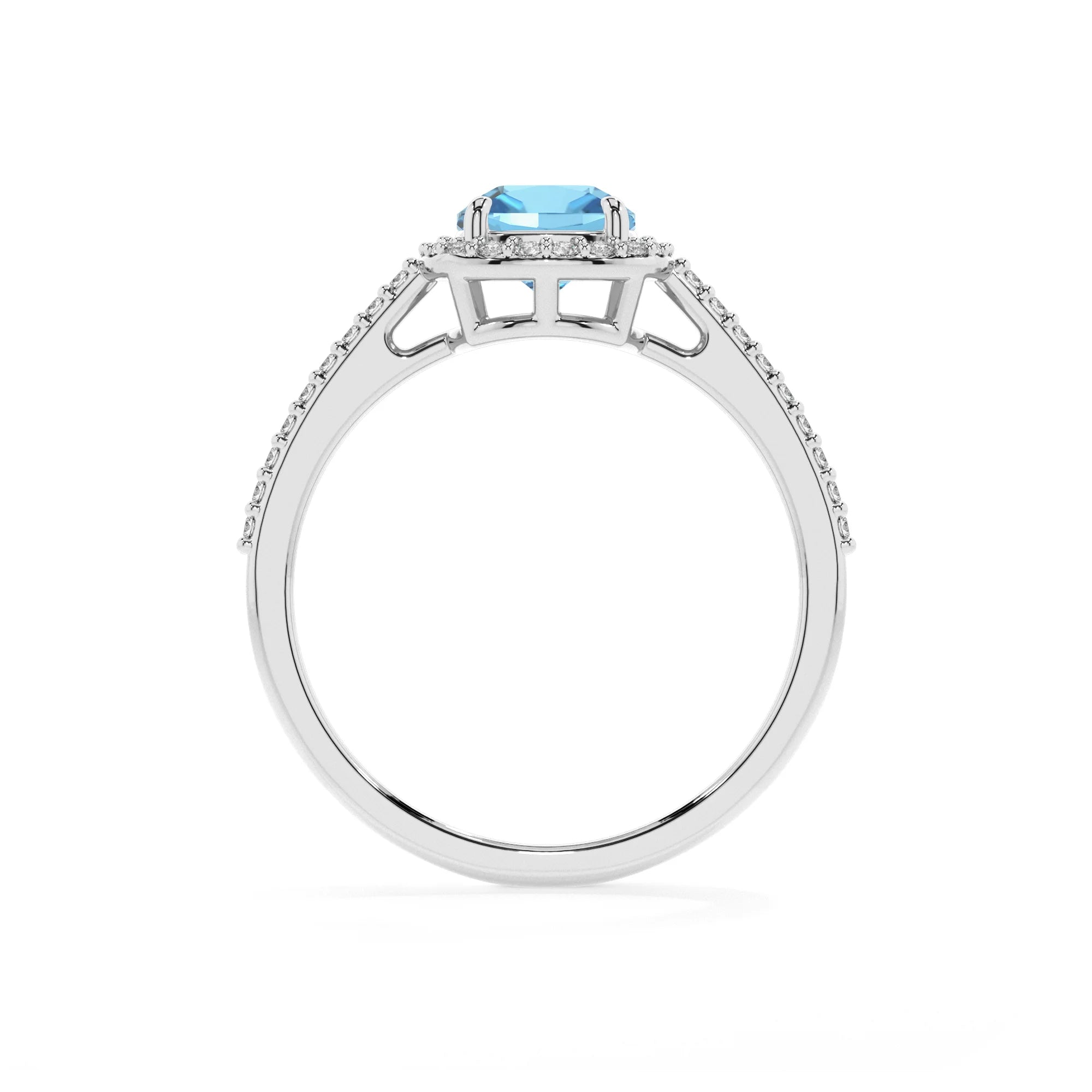 natural swiss-blue-topaz cushion solitaire rings in sterling silver