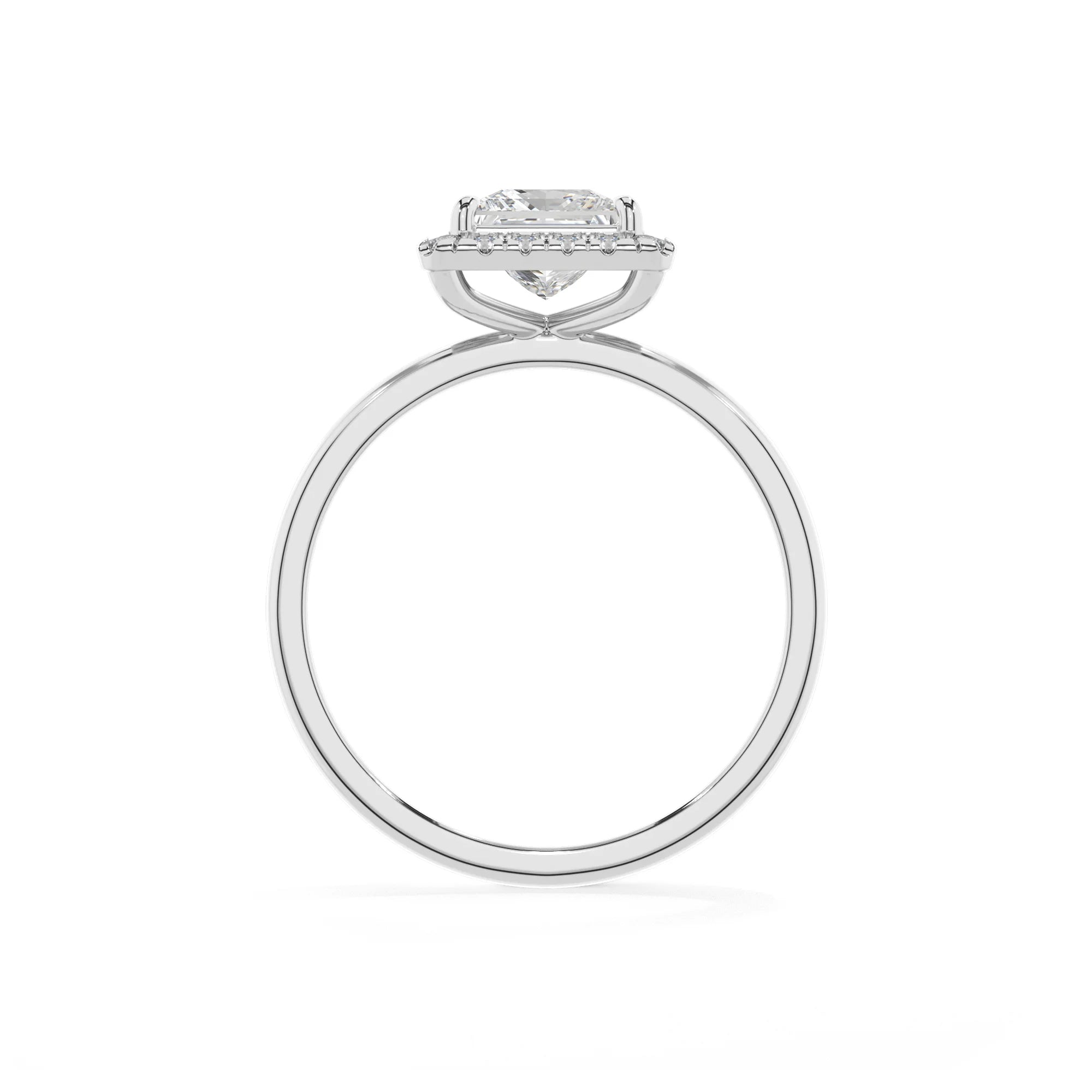 lab grown moissanite princess solitaire rings in sterling silver