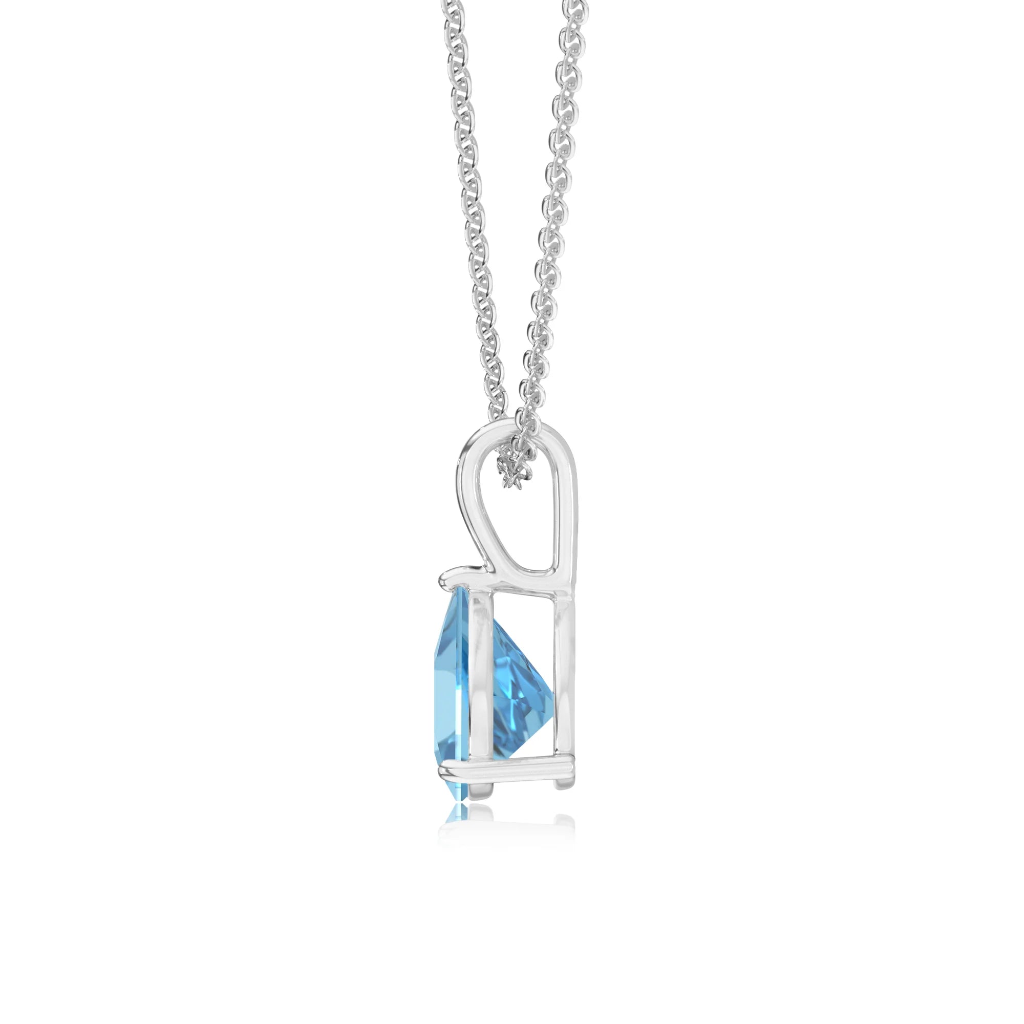 natural swiss-blue-topaz trillion solitaire necklaces in white gold