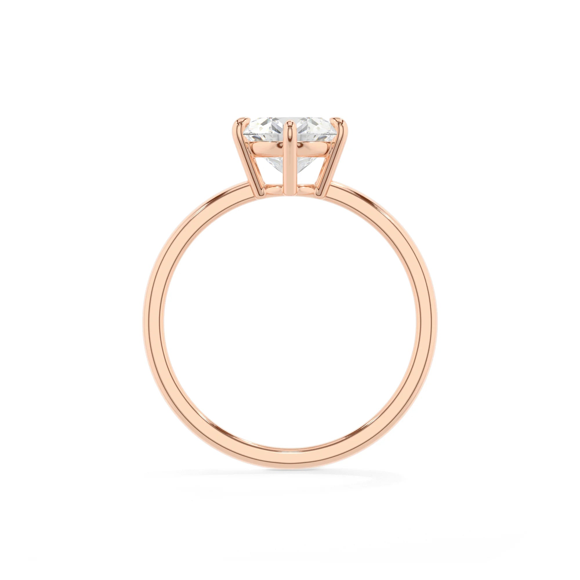lab grown moissanite oval solitaire rings in rose gold