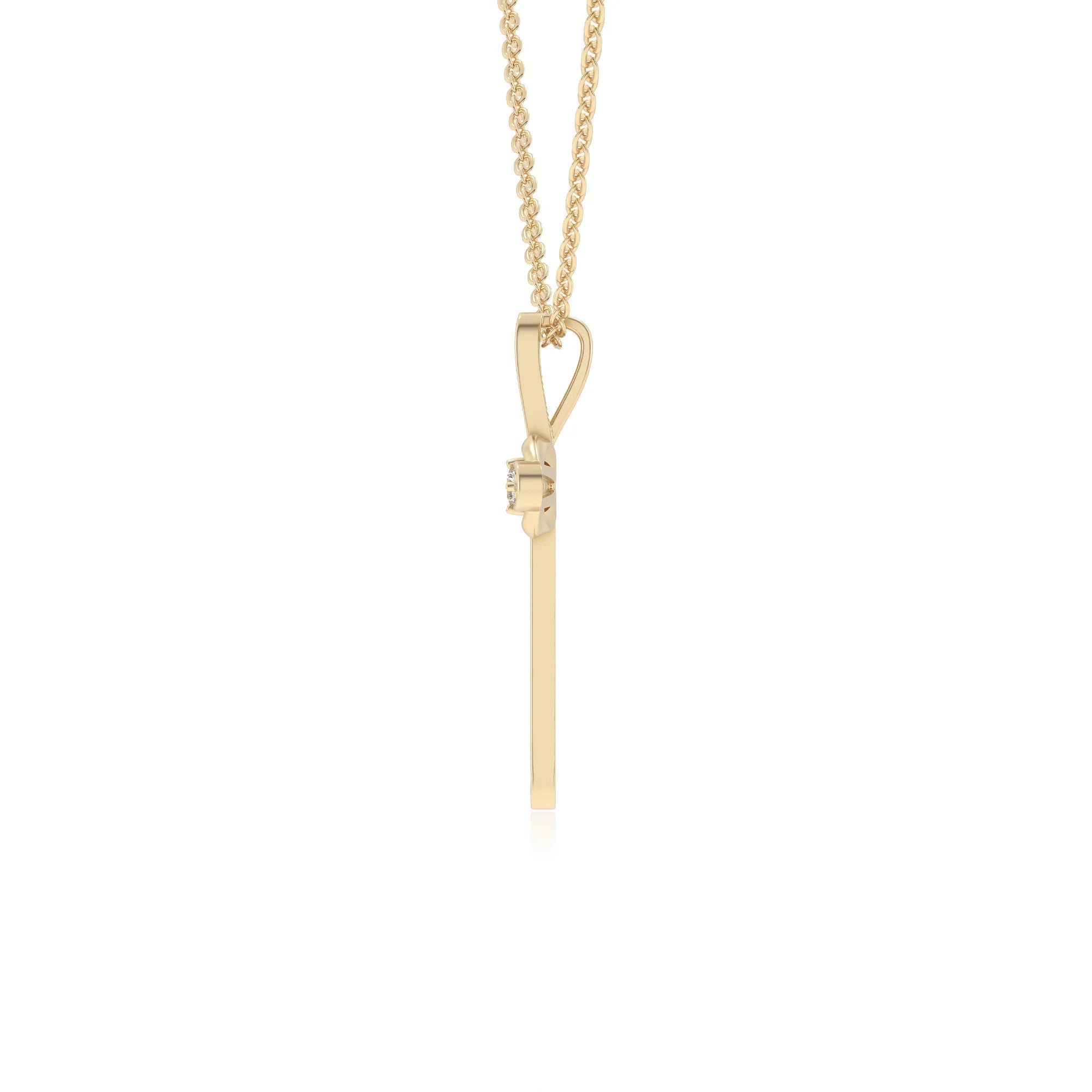 lab grown moissanite round infinity necklaces in yellow gold