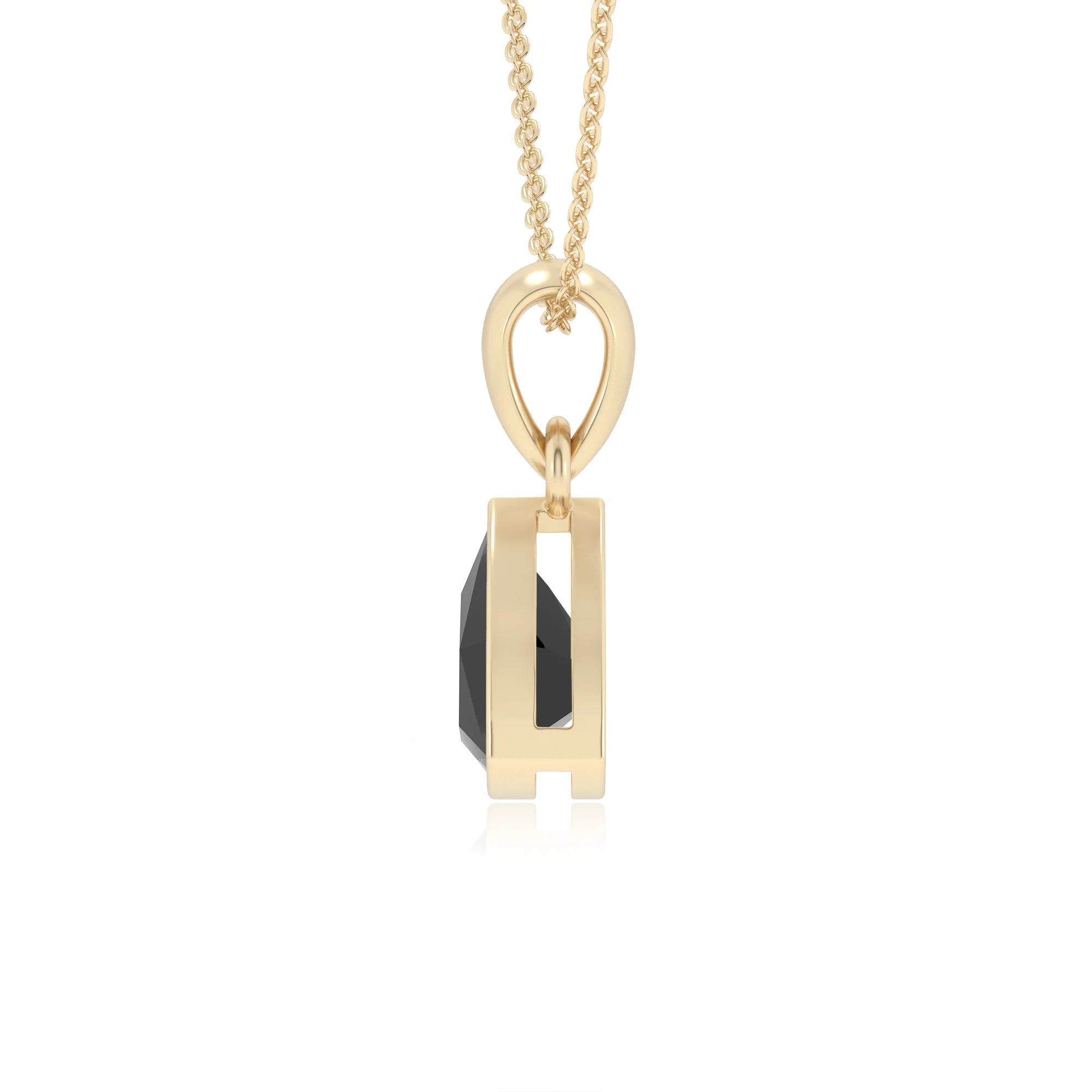 natural black-onyx trillion solitaire necklaces in yellow gold