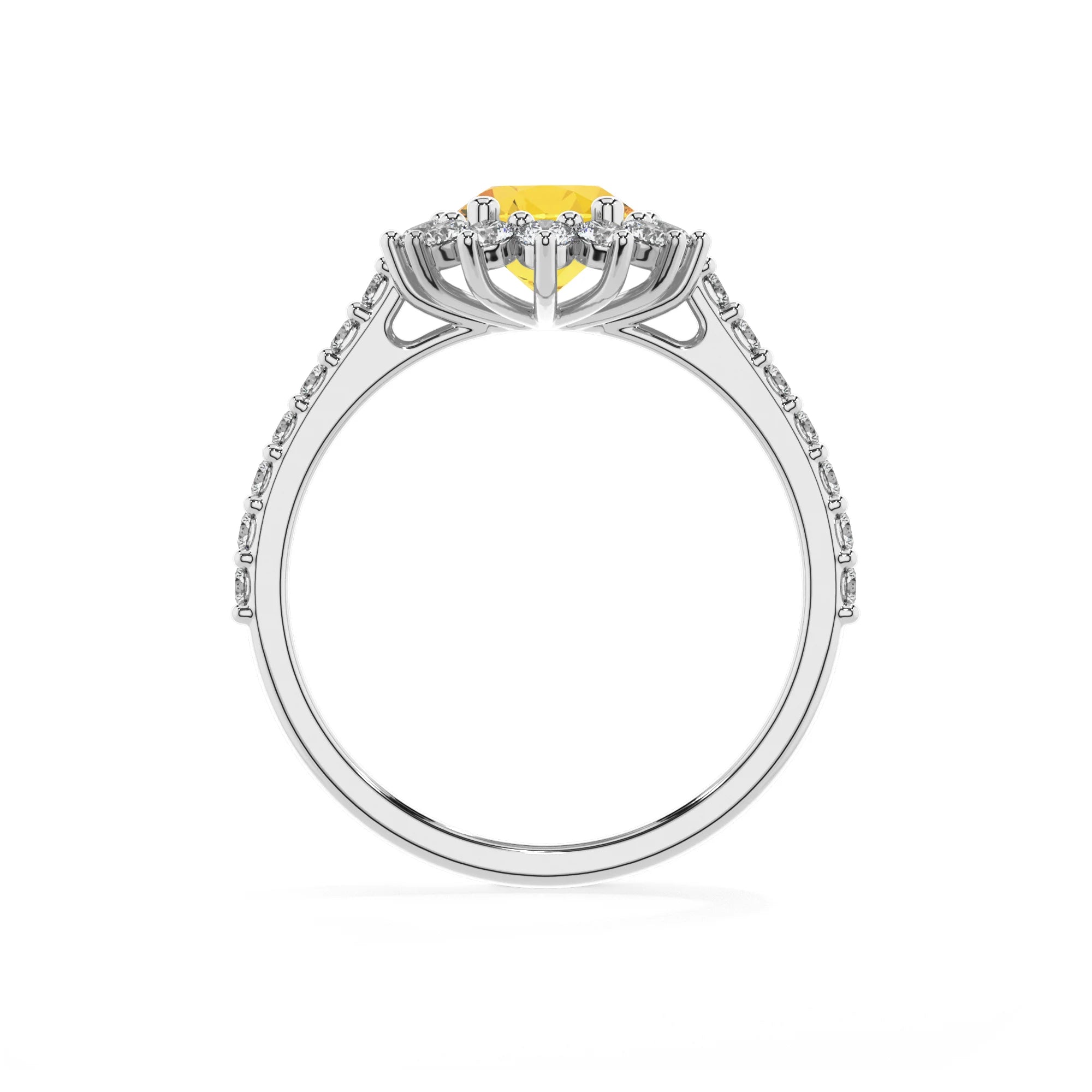 lab grown yellow-sapphire oval solitaire rings in sterling silver