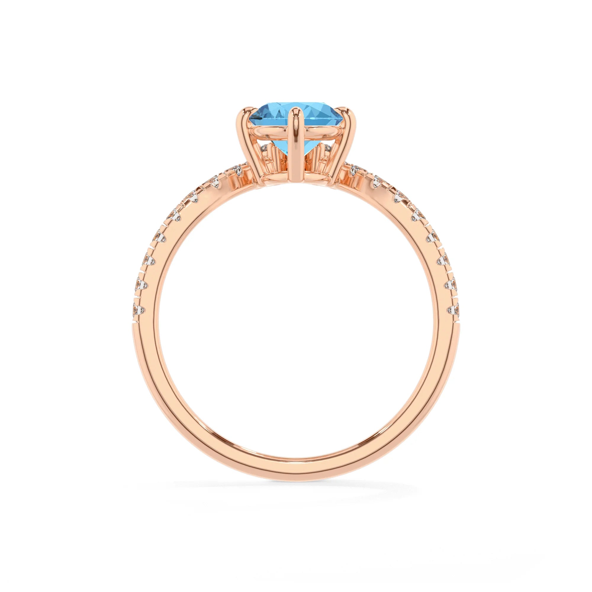 natural swiss-blue-topaz oval solitaire rings in rose gold