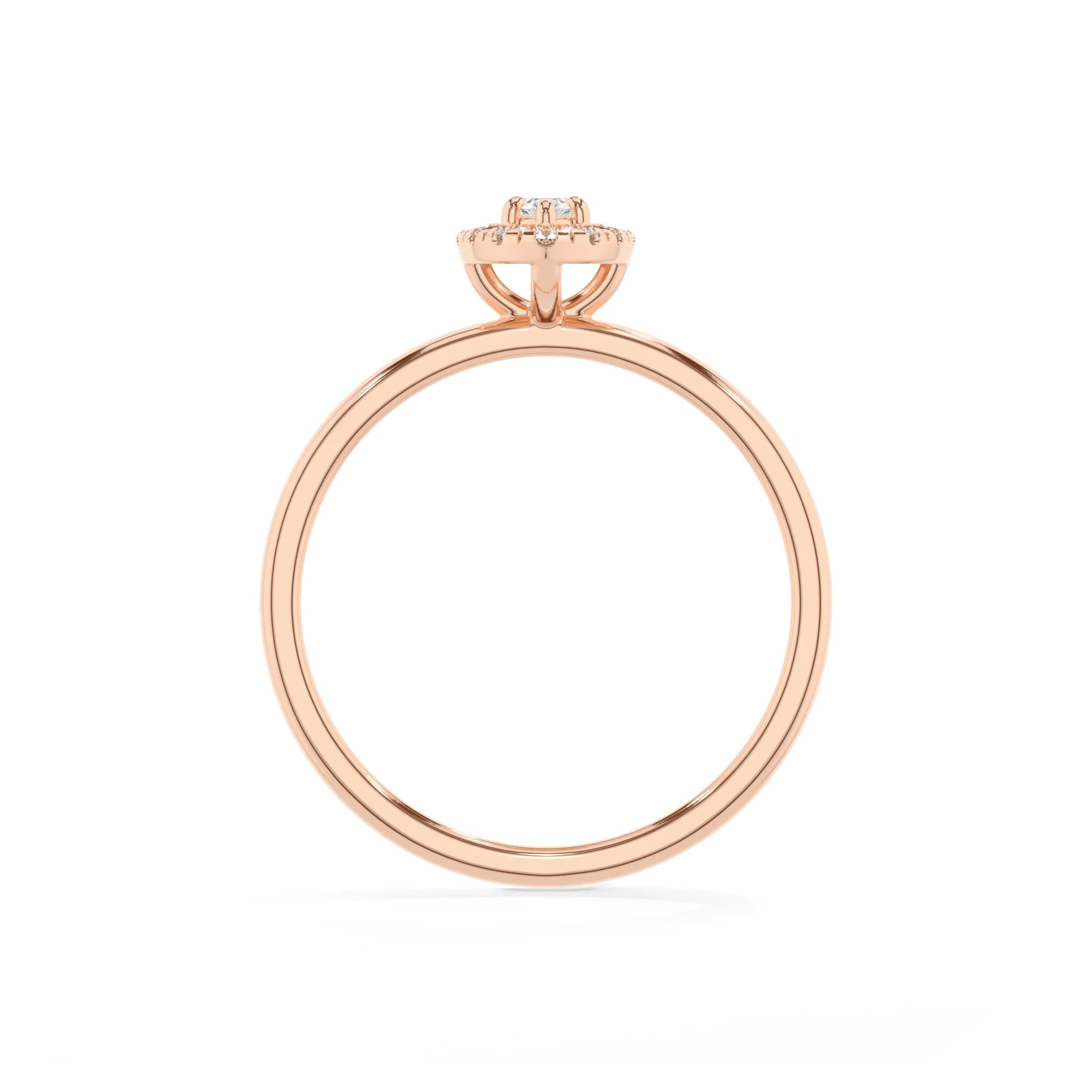 lab grown moissanite marquise solitaire rings in rose gold