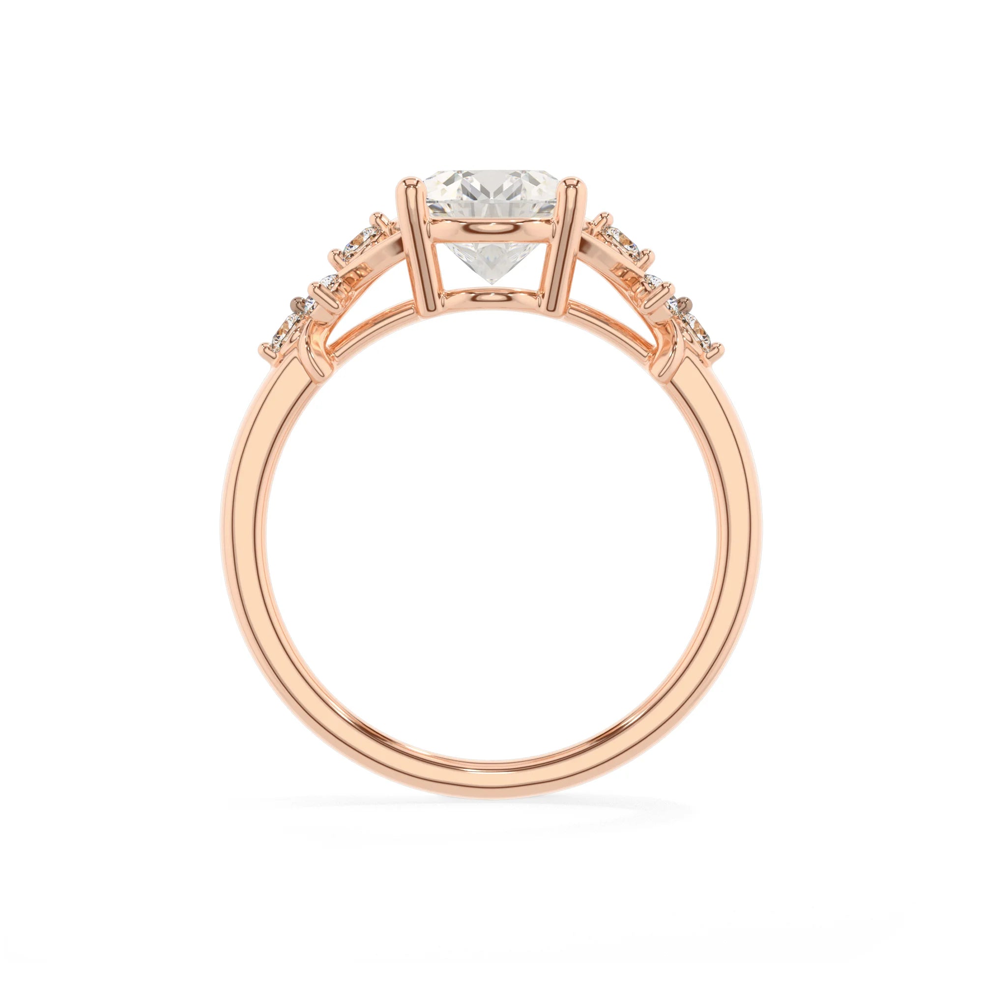 lab grown moissanite oval solitaire rings in rose gold