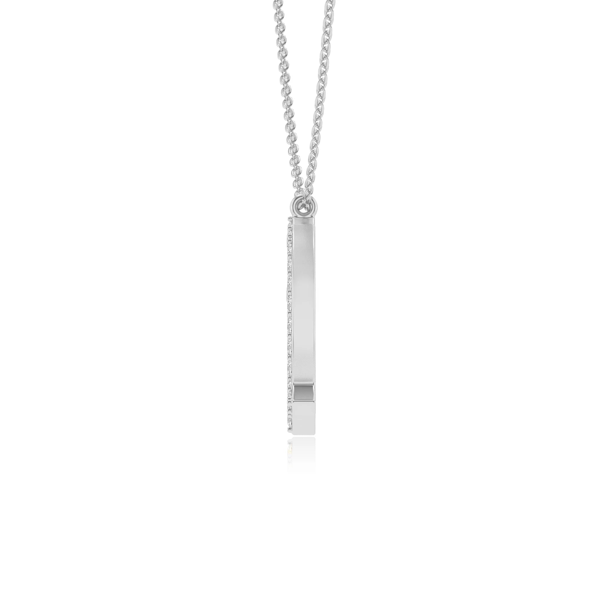 lab grown diamond round necklaces in sterling silver