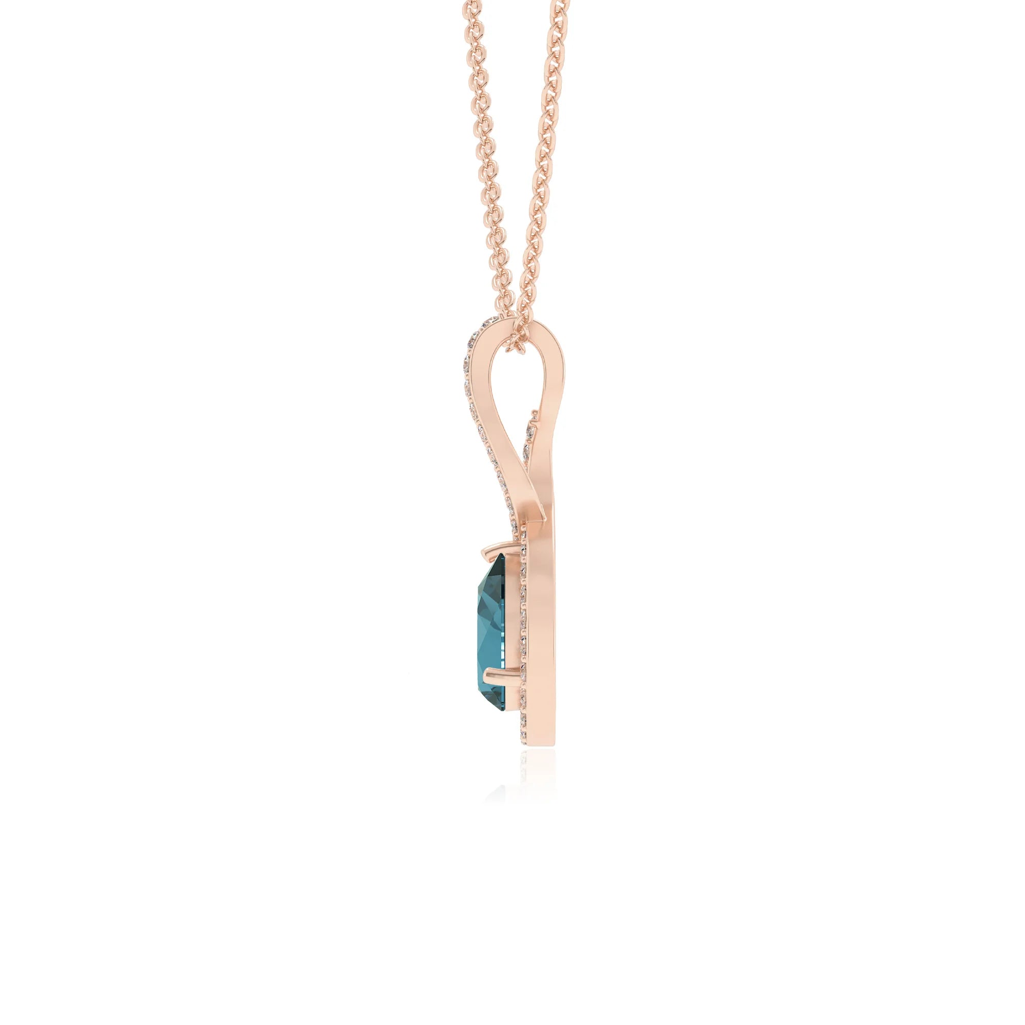 natural london-blue-topaz pear necklaces in rose gold