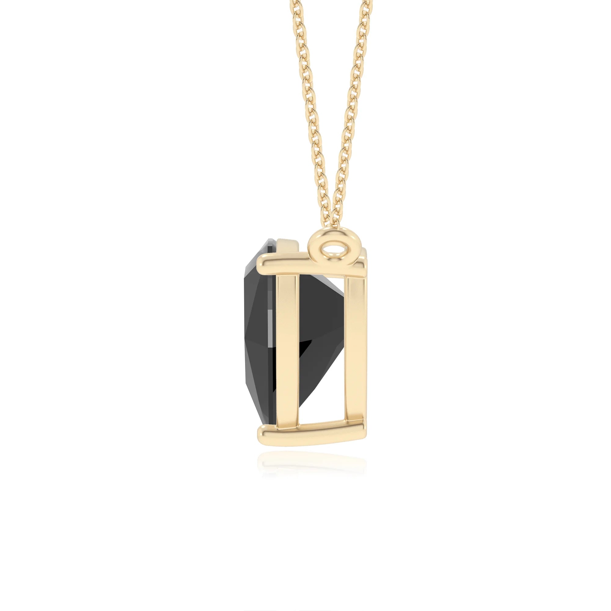 natural black-onyx trillion solitaire necklaces in yellow gold