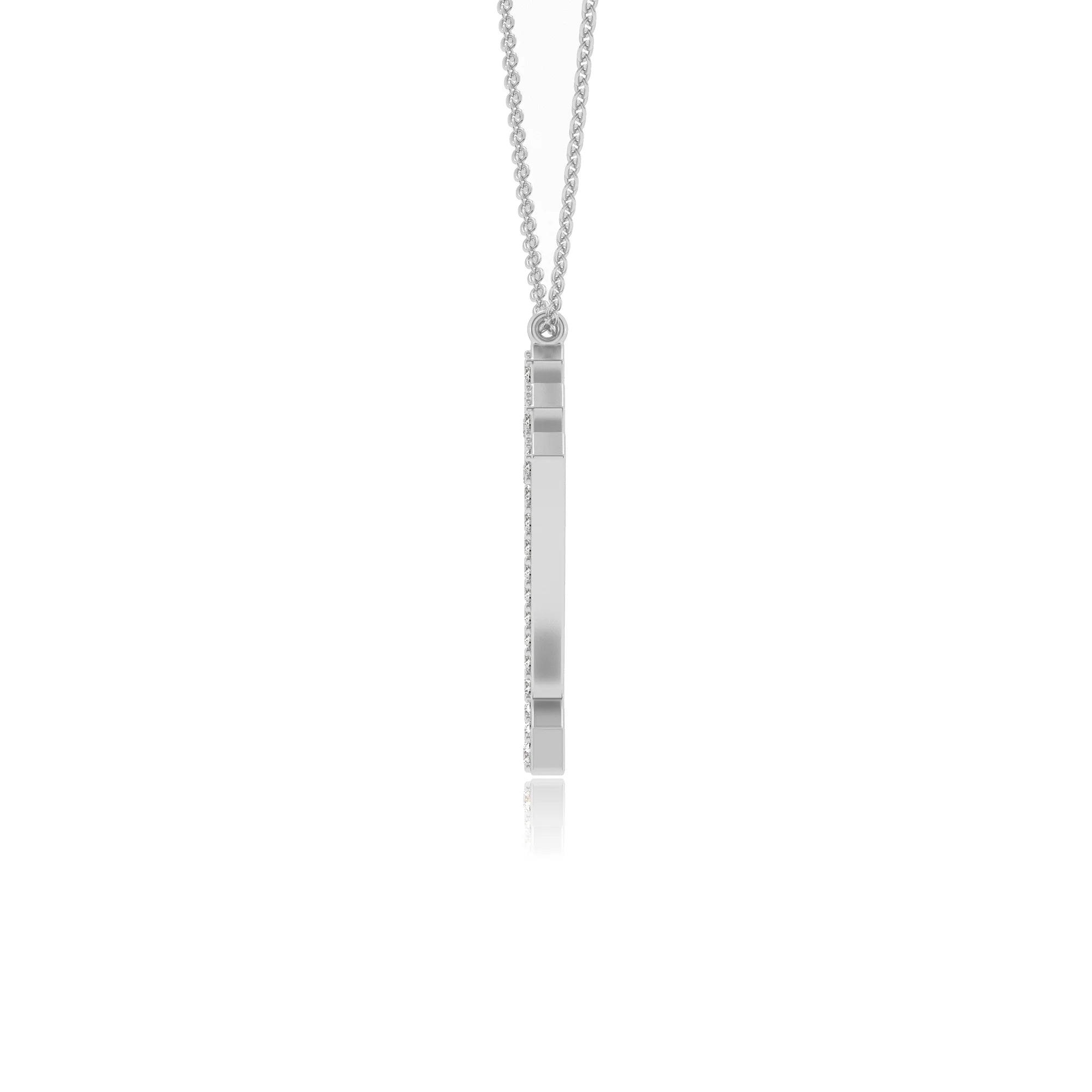 lab grown diamond round necklaces in white gold
