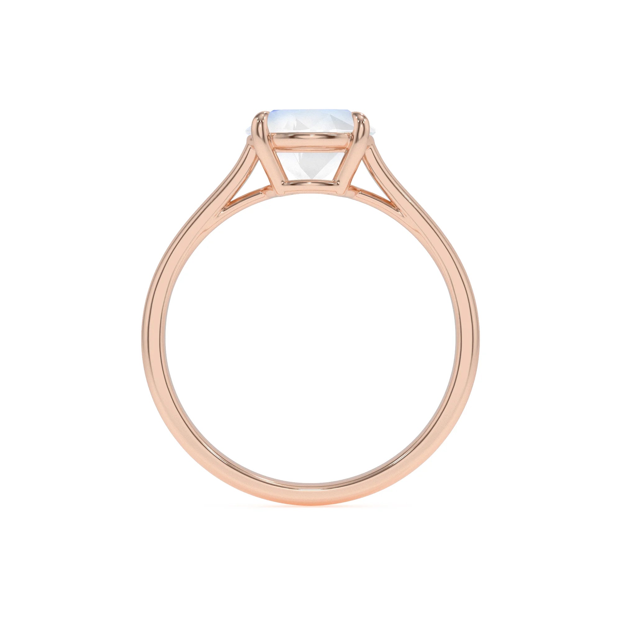 natural rainbow-moonstone round solitaire rings in rose gold