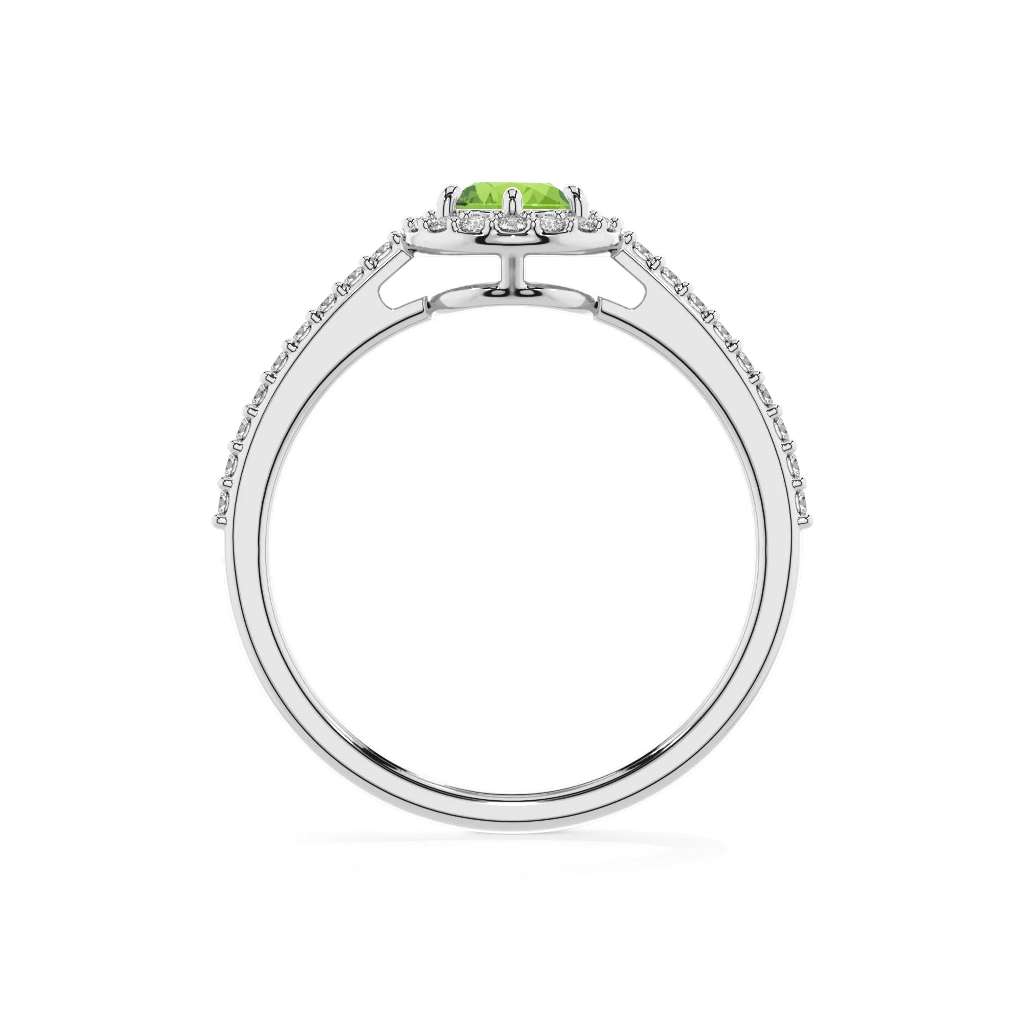 natural peridot pear solitaire rings in sterling silver