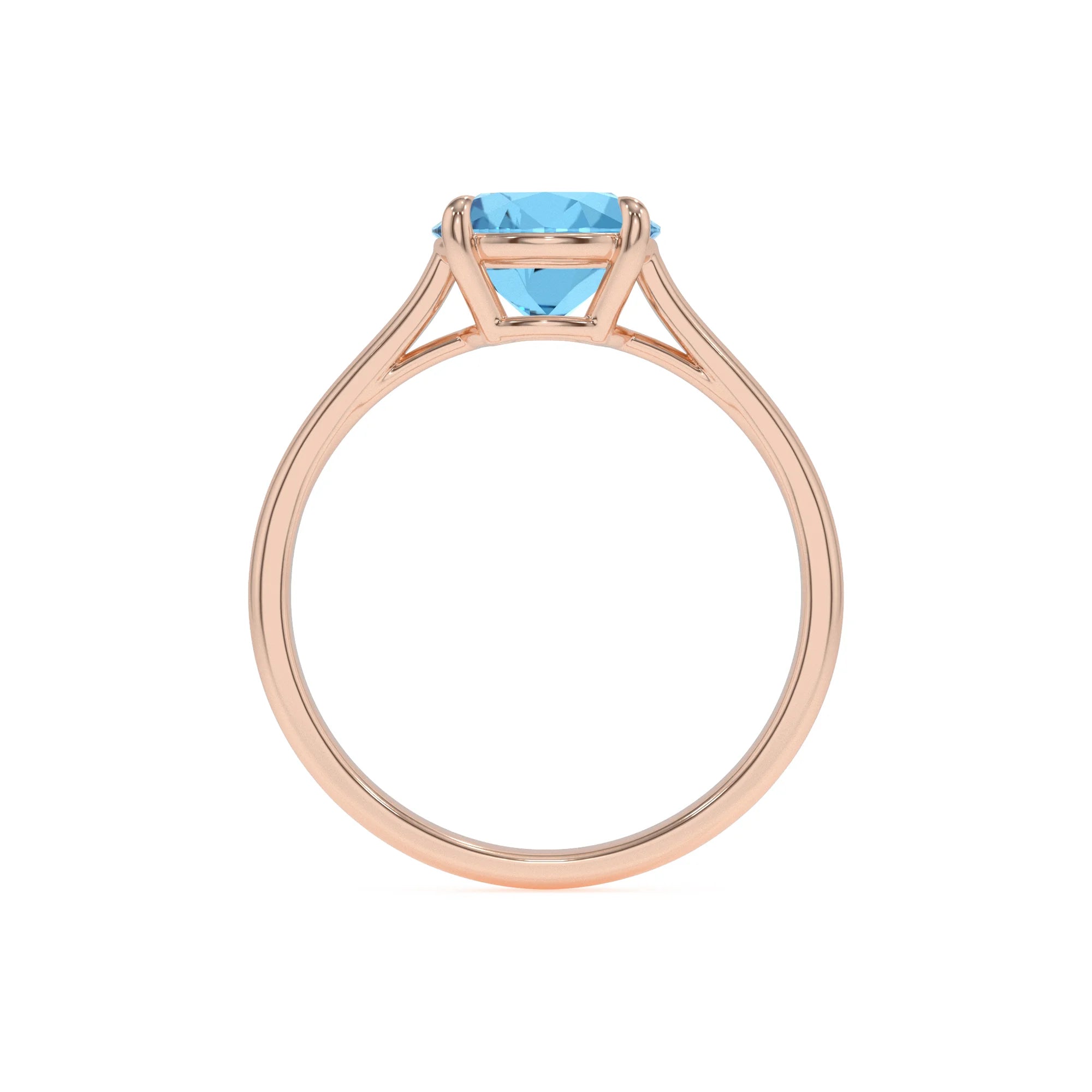 natural swiss-blue-topaz round solitaire rings in rose gold