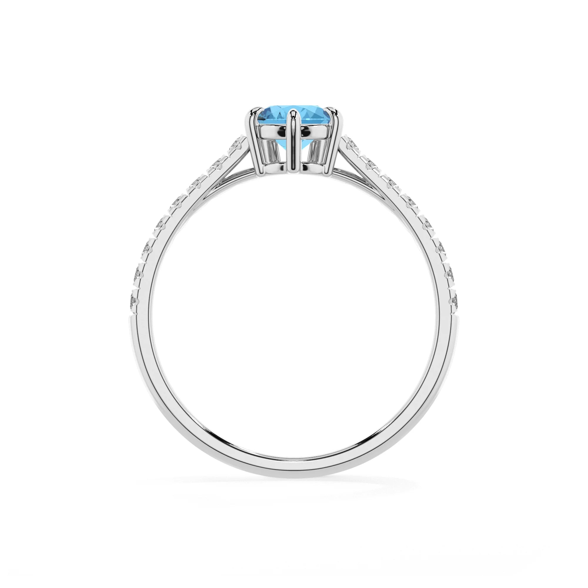 natural swiss-blue-topaz pear half eternity solitaire engagement rings in sterling silver