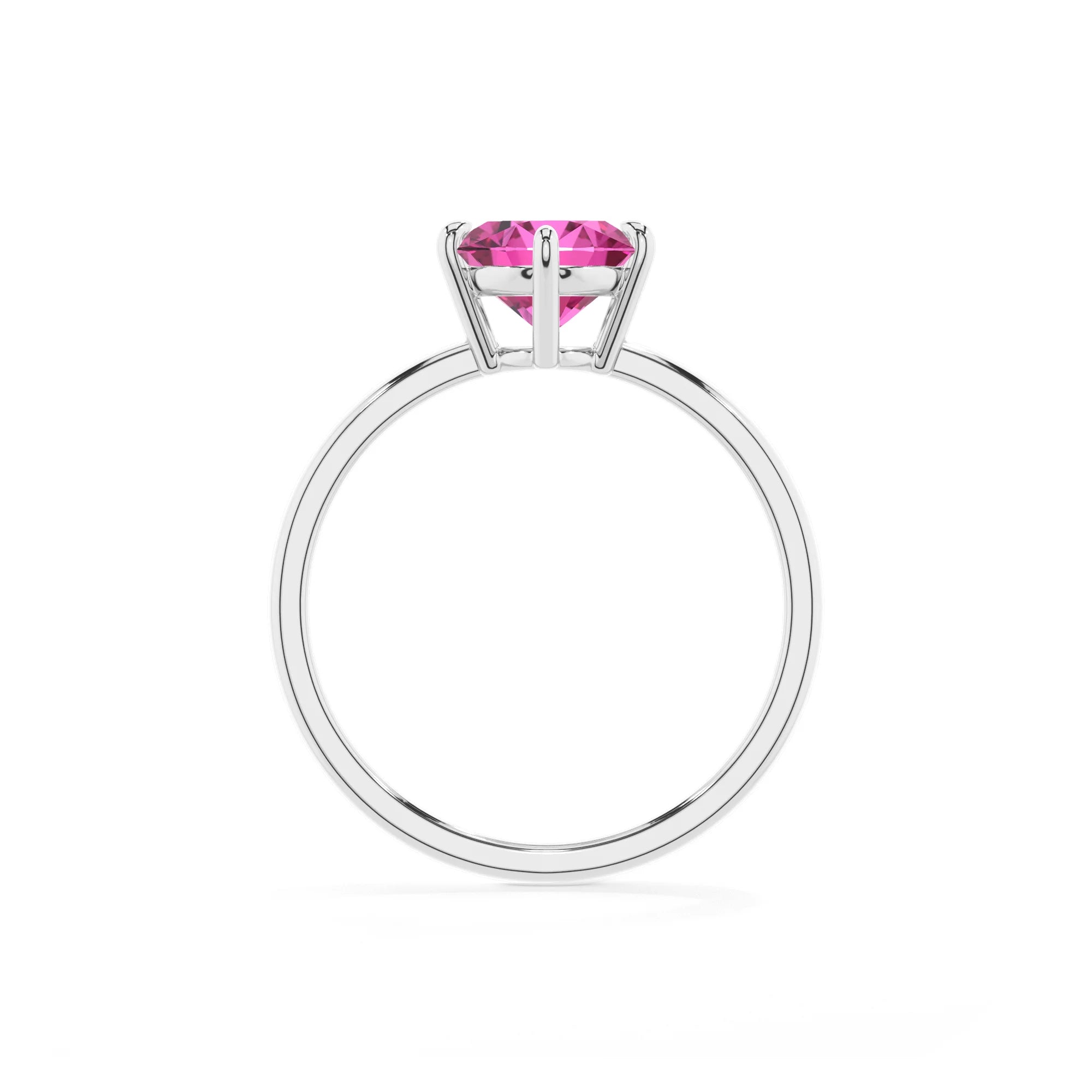 lab grown pink-sapphire oval solitaire rings in white gold