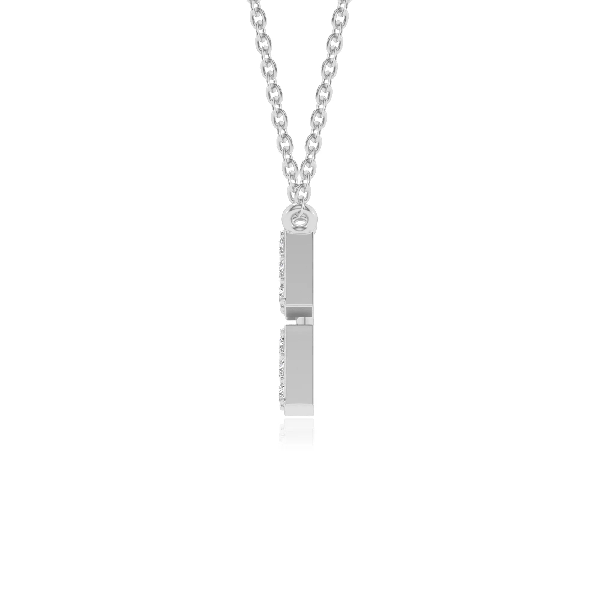 lab grown diamond round necklaces in white gold