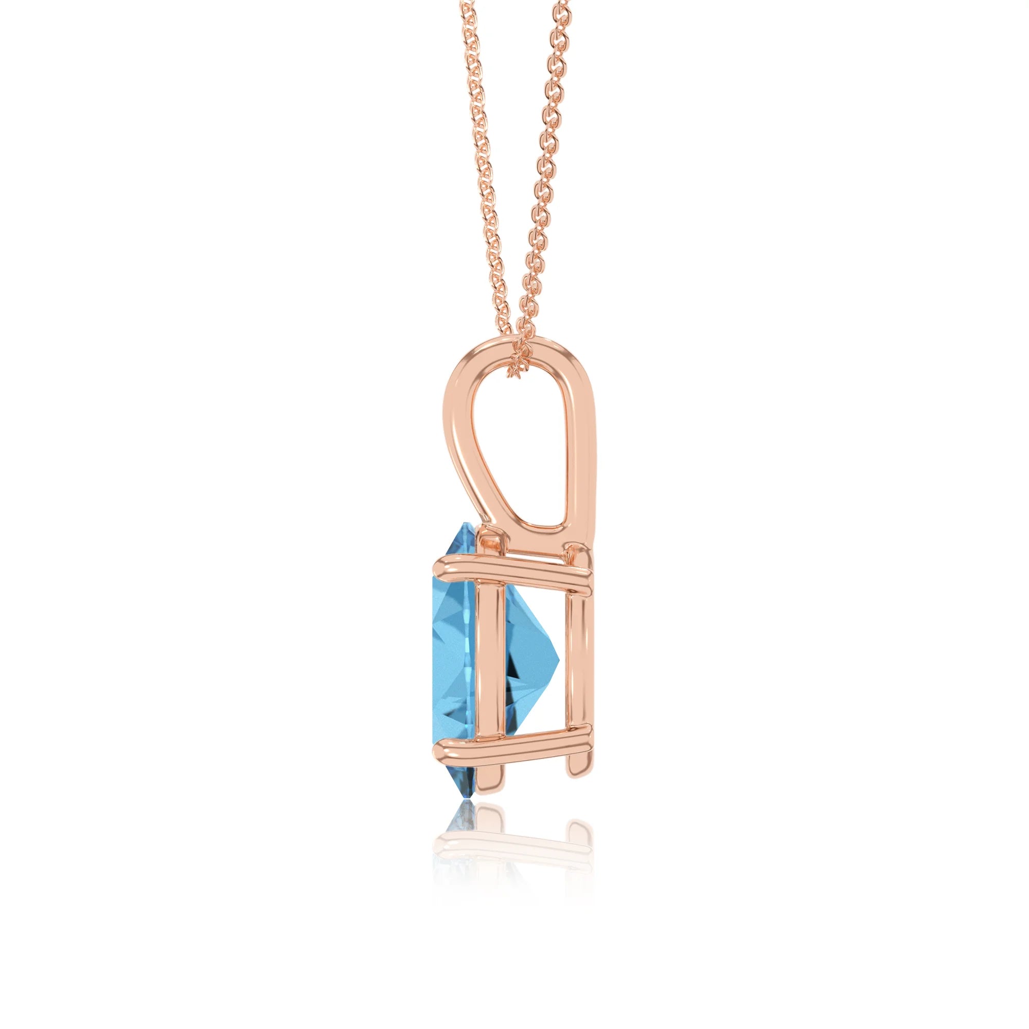 natural swiss-blue-topaz oval solitaire necklaces in rose gold