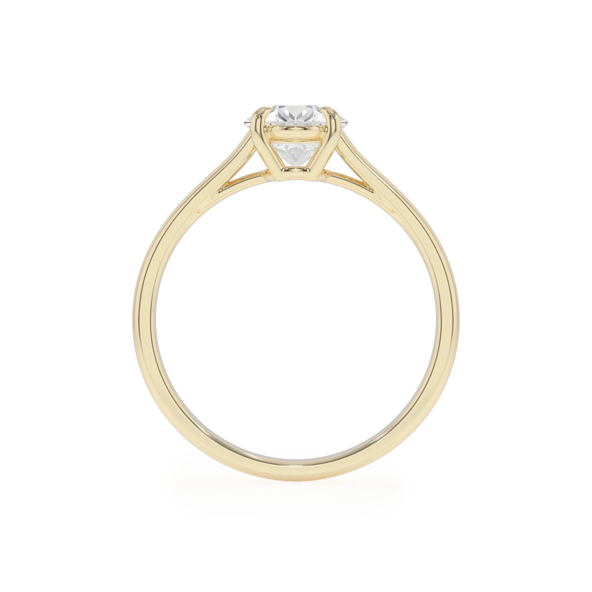 lab grown moissanite oval solitaire rings in yellow gold